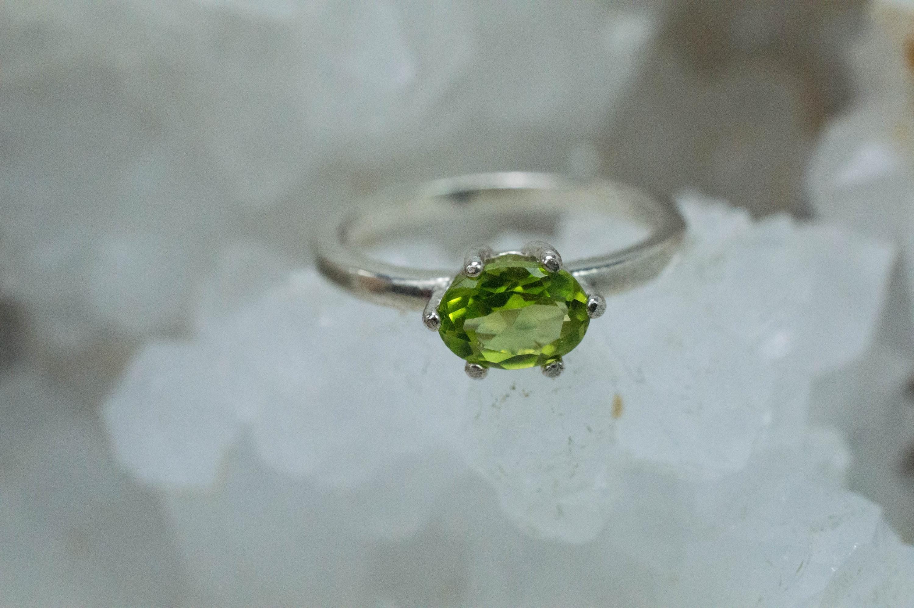 Peridot Ring, Natural Untreated Arizona Peridot; 0.885cts - Mark Oliver Gems