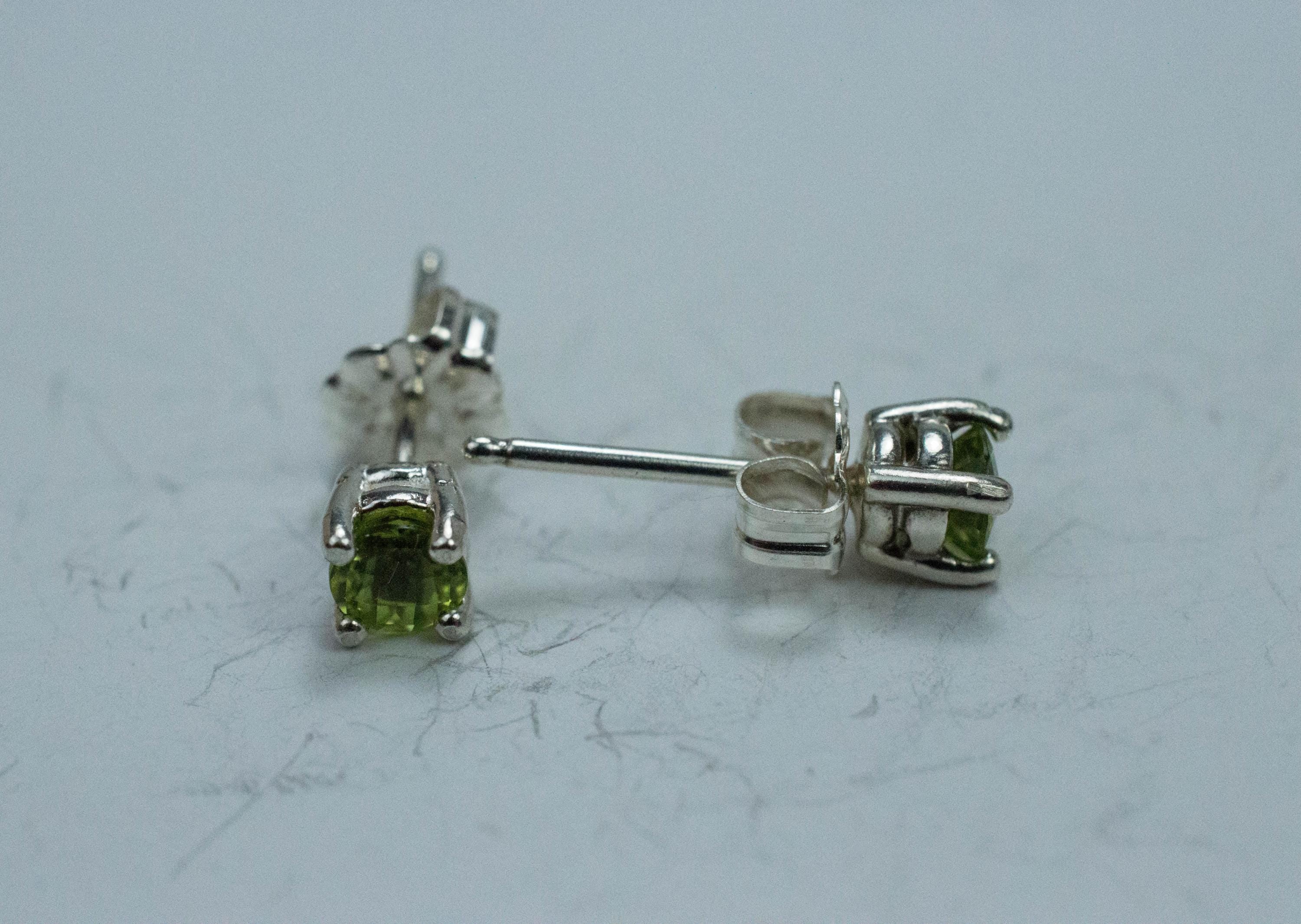 Peridot Earrings; Natural Untreated Arizona Peridot; 0.480cts - Mark Oliver Gems