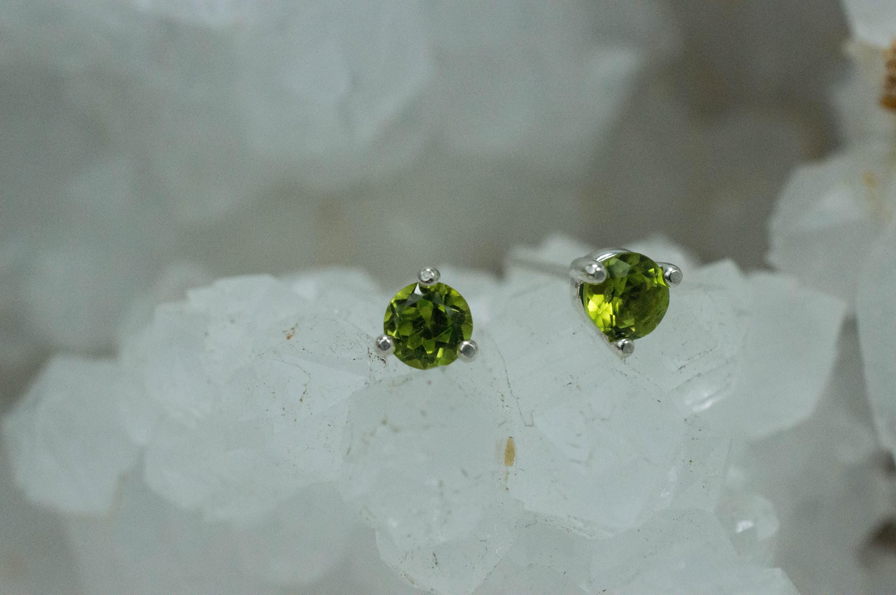 Peridot Earrings; Natural Untreated Arizona Peridot; 0.585cts - Mark Oliver Gems