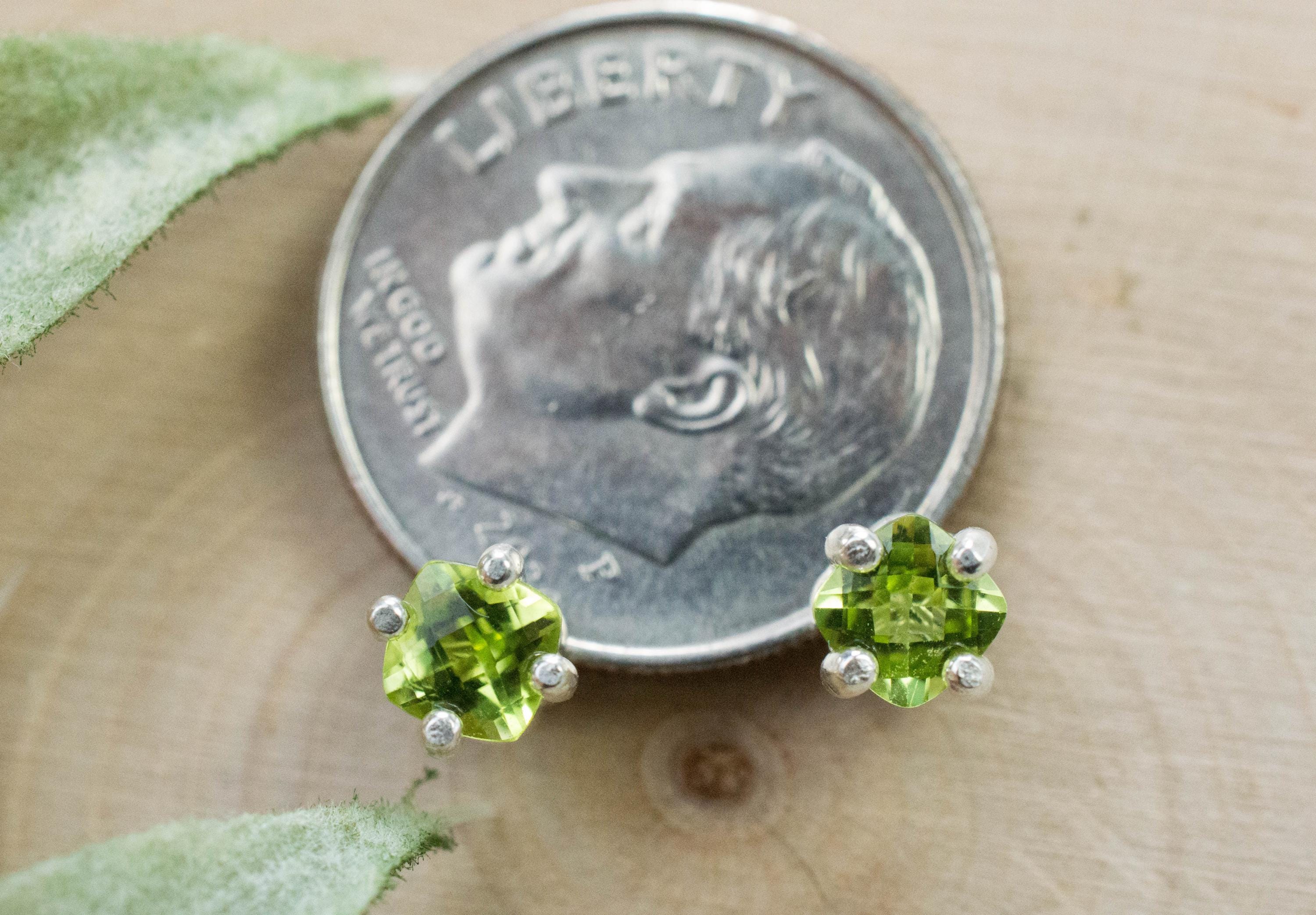 Peridot Earrings; Natural Untreated Arizona Peridot; 0.610cts - Mark Oliver Gems
