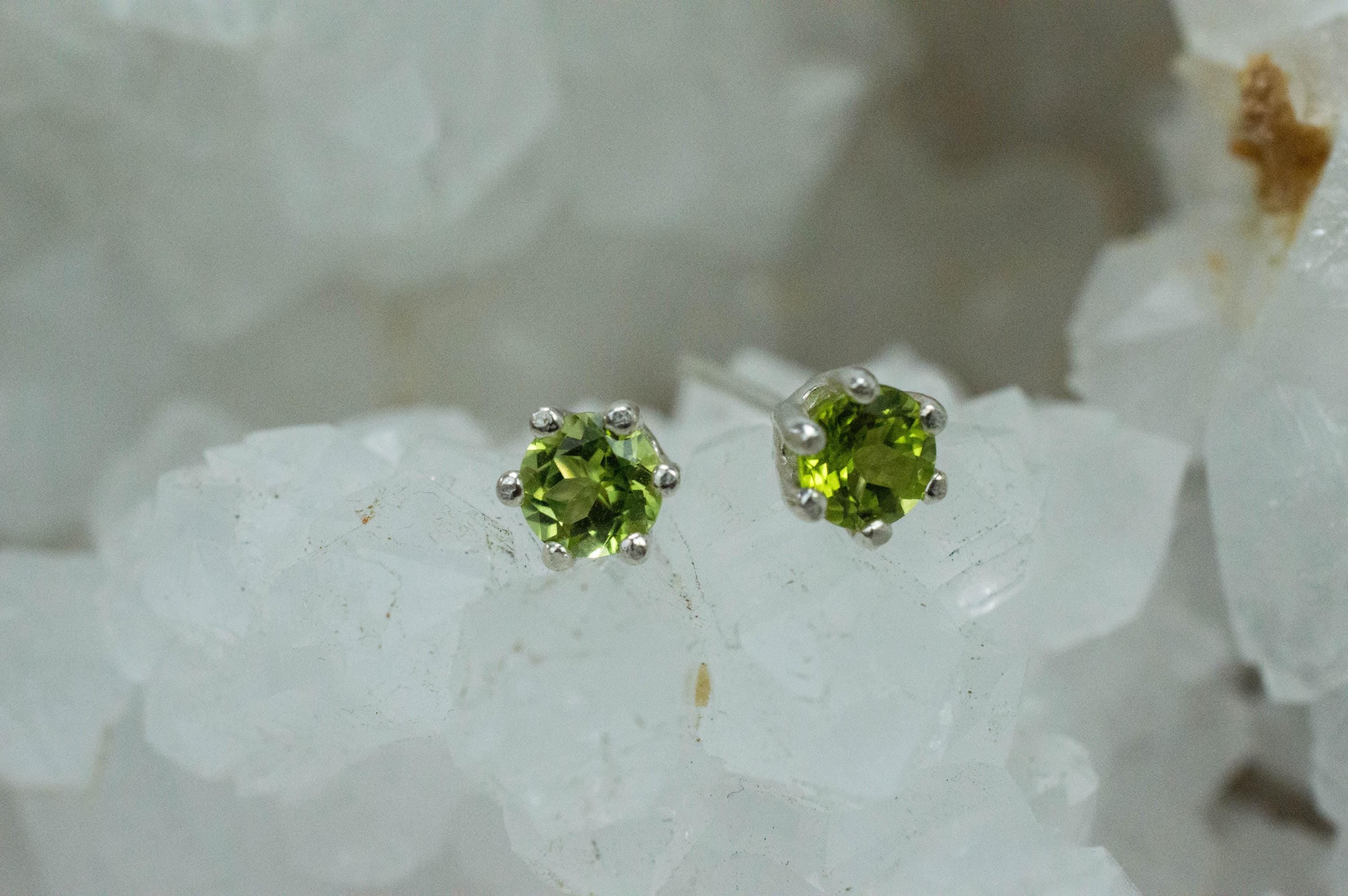Peridot Earrings; Natural Untreated Arizona Peridot; 0.755cts - Mark Oliver Gems