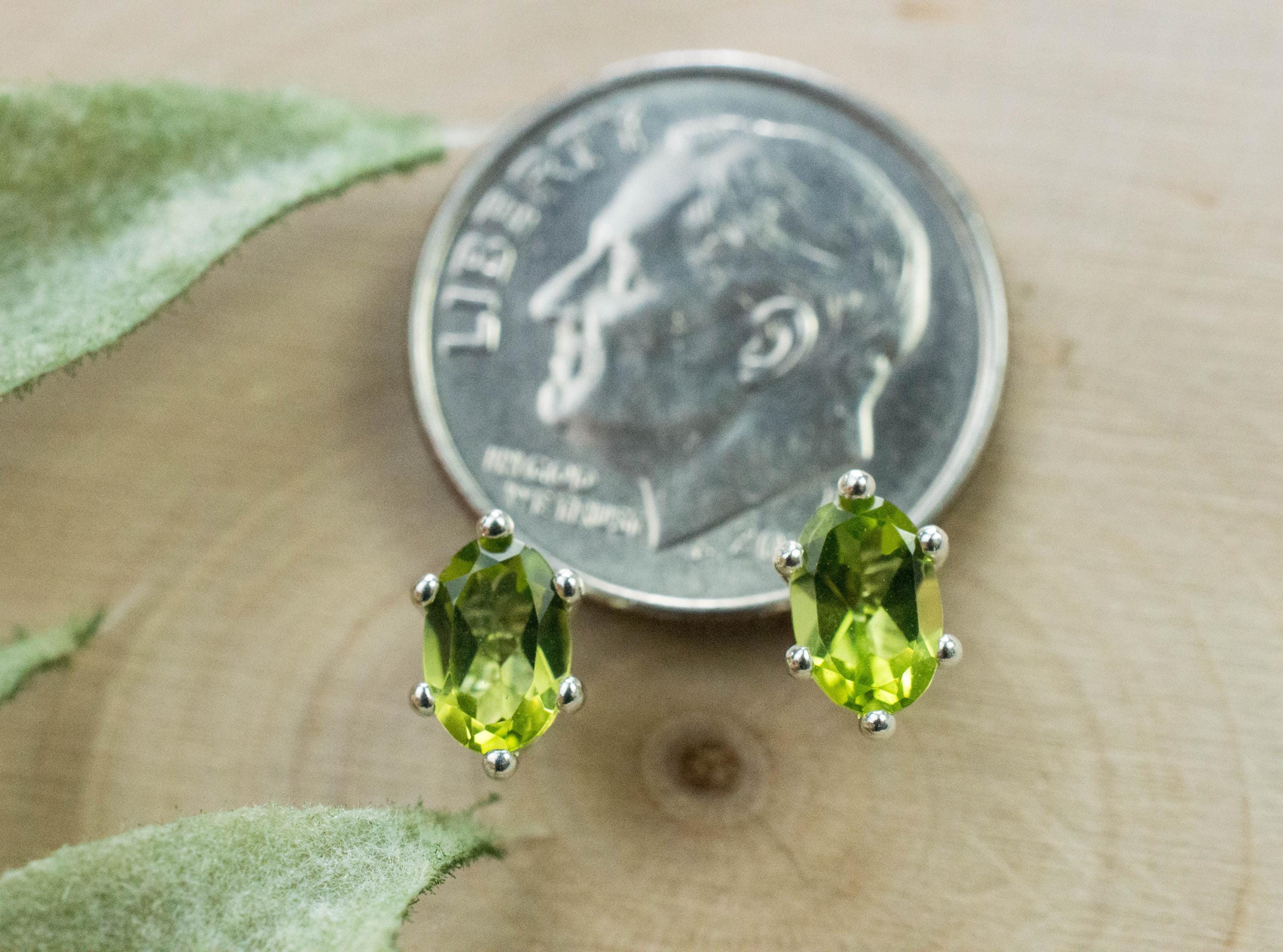 Peridot Earrings; Natural Untreated Arizona Peridot; 0.985cts - Mark Oliver Gems