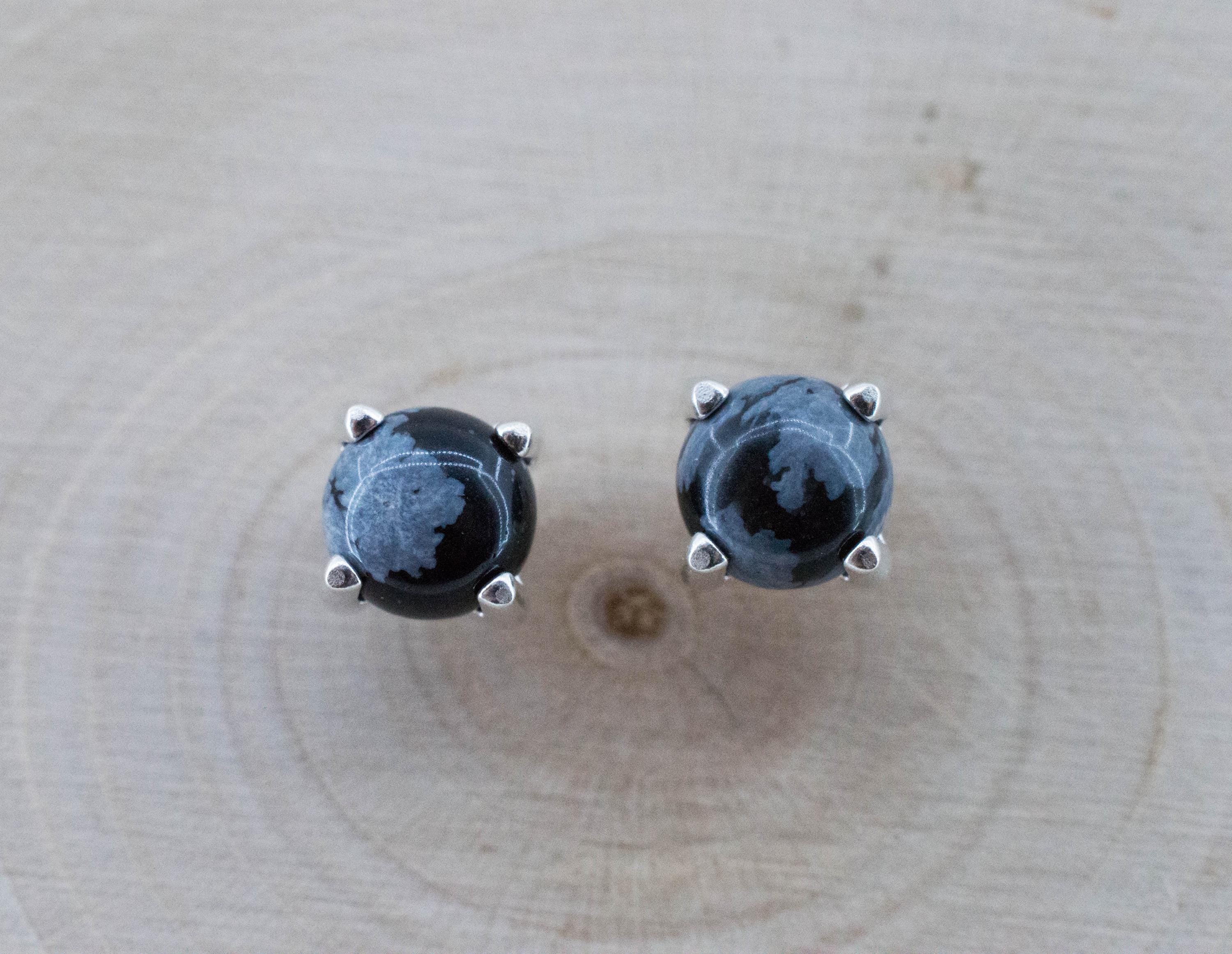 Snowflake Obsidian Earrings; Genuine Untreated Utah Obsidian; 1.480cts - Mark Oliver Gems