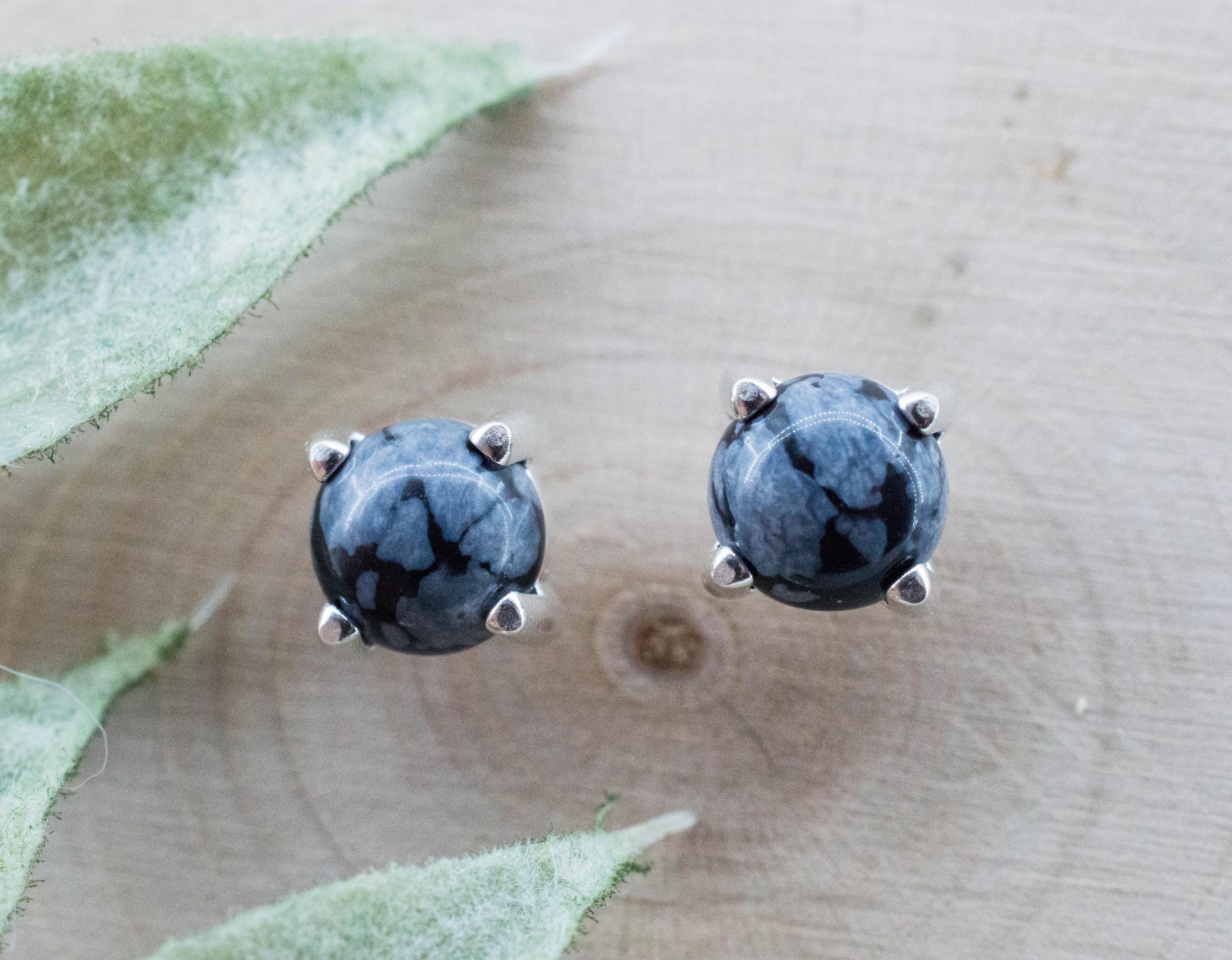 Snowflake Obsidian Earrings; Genuine Untreated Utah Obsidian; 1.490cts - Mark Oliver Gems