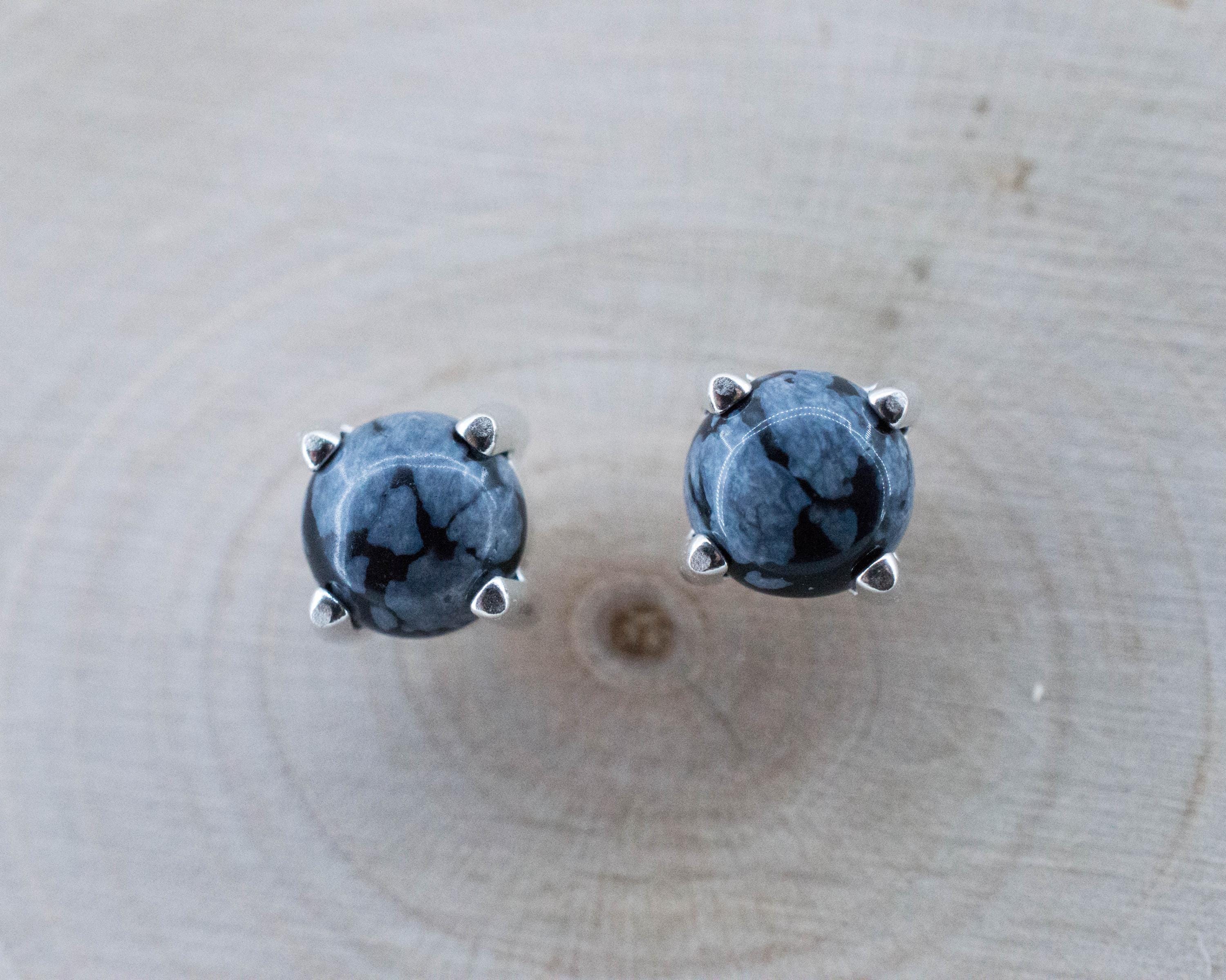 Snowflake Obsidian Earrings; Genuine Untreated Utah Obsidian; 1.490cts - Mark Oliver Gems