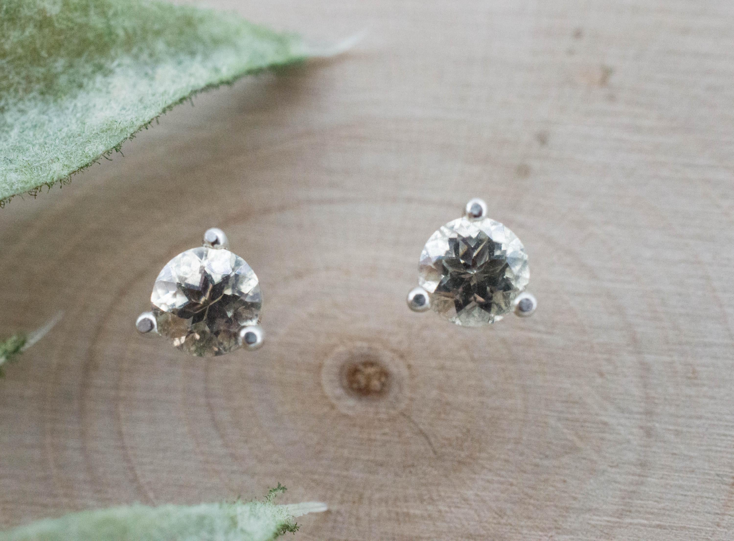 Oregon Sunstone Earrings; Natural Untreated USA Yellow Sunstone; 0.535cts - Mark Oliver Gems