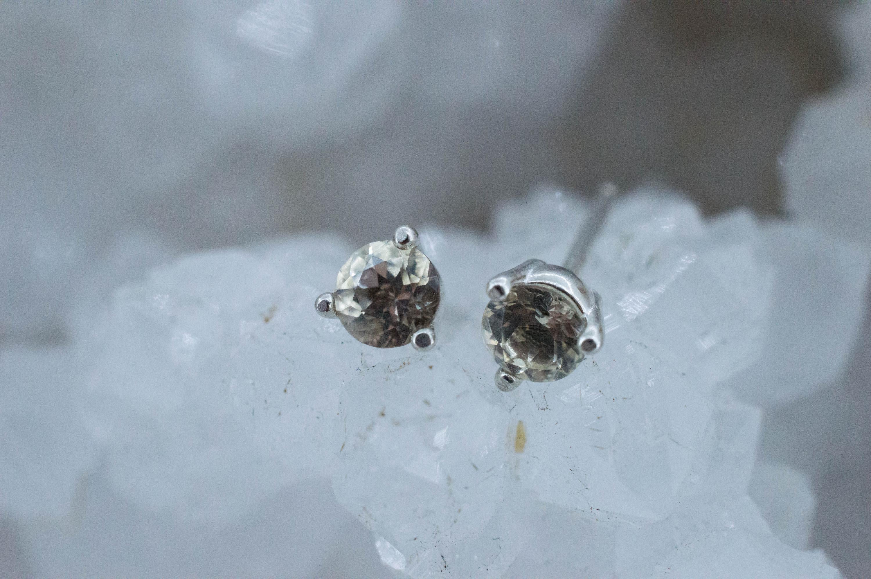 Oregon Sunstone Earrings; Natural Untreated USA Yellow Sunstone; 0.535cts - Mark Oliver Gems