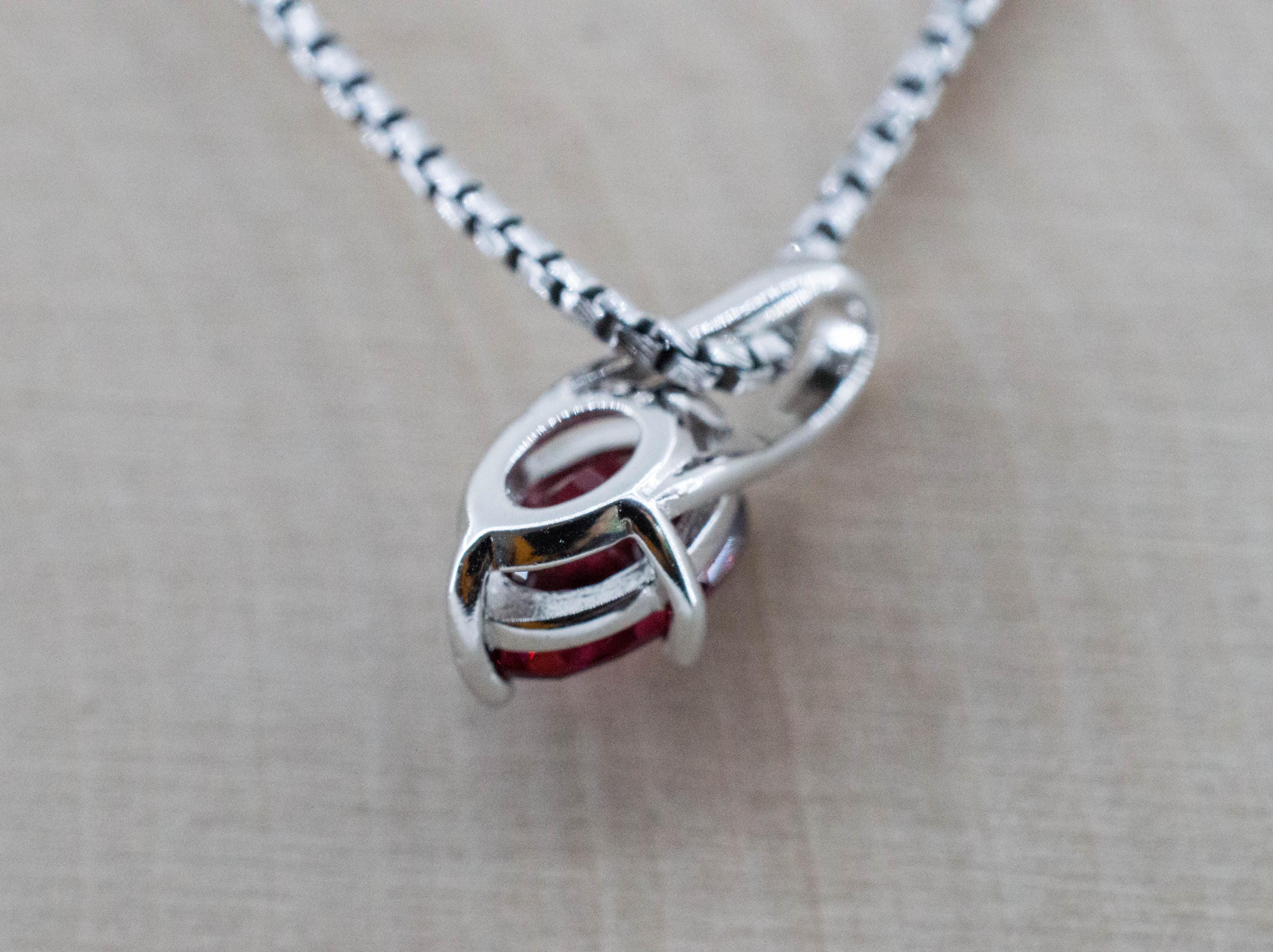 Pyrope Garnet Pendant; Natural Untreated Madagascar Garnet; 1.670cts - Mark Oliver Gems