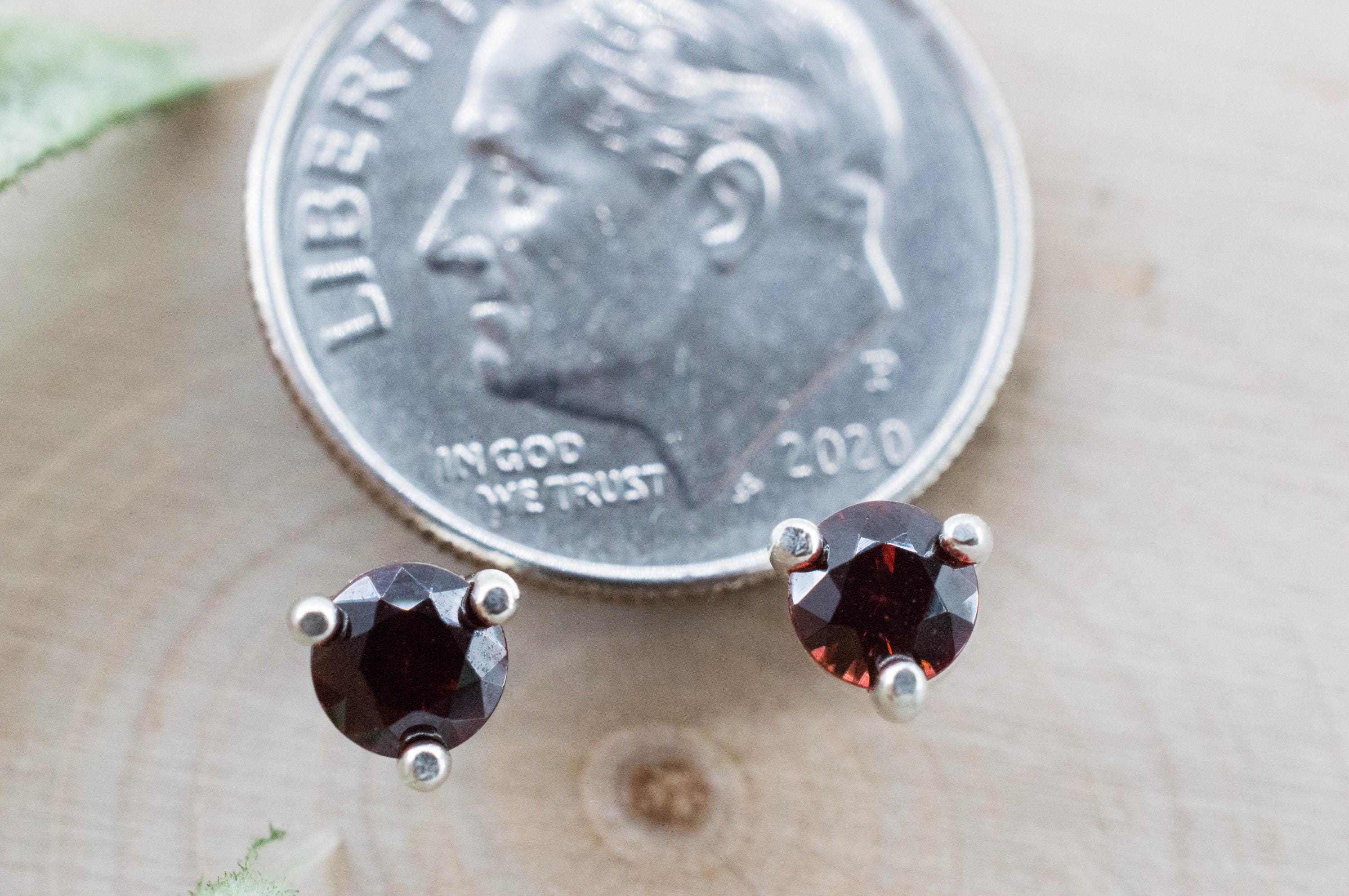 Pyrope Garnet Earrings; Natural Untreated Madagascar Garnet; 0.565cts - Mark Oliver Gems