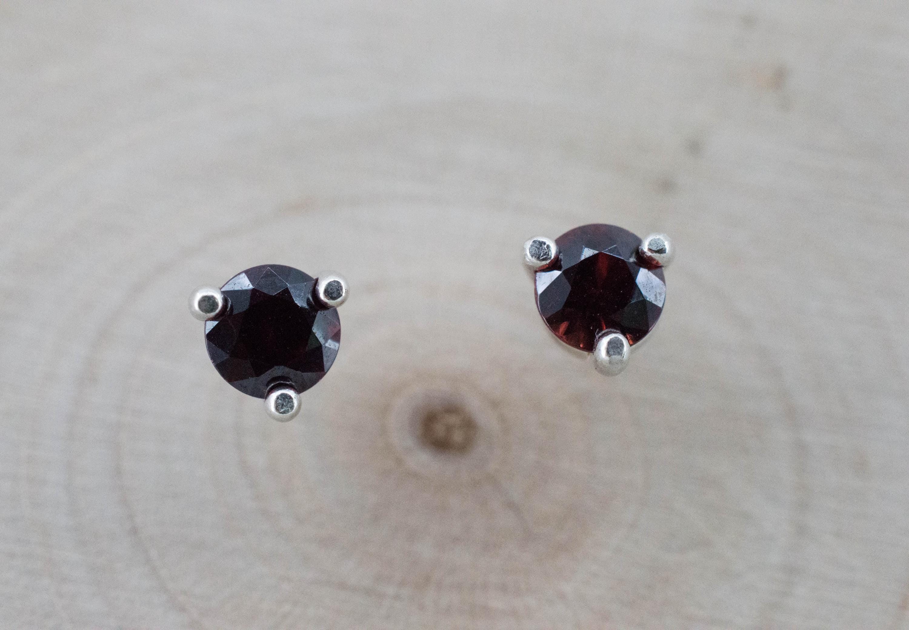 Pyrope Garnet Earrings; Natural Untreated Madagascar Garnet; 0.565cts - Mark Oliver Gems