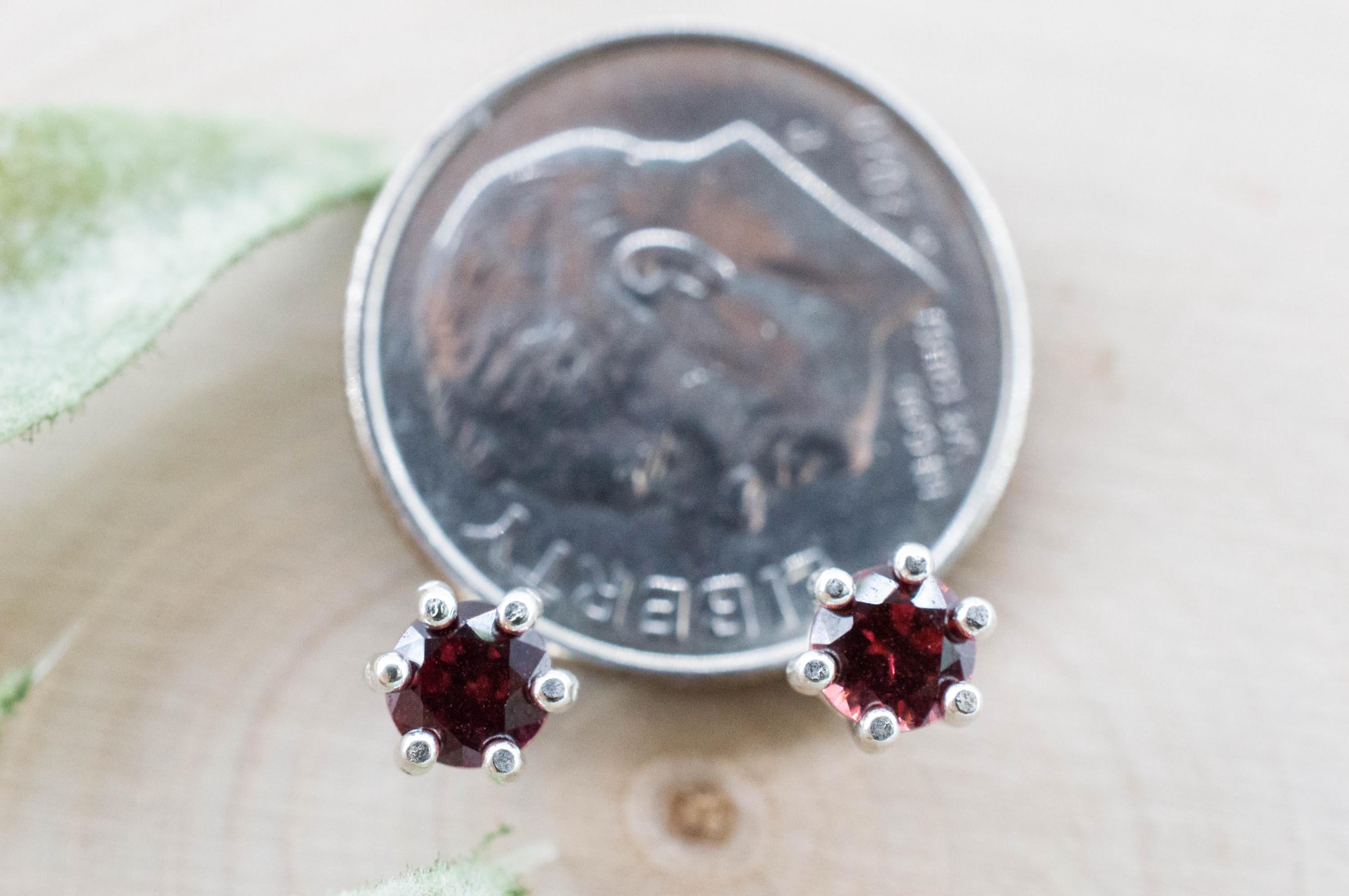 Pyrope Garnet Earrings; Natural Untreated Madagascar Garnet; 0.575cts - Mark Oliver Gems