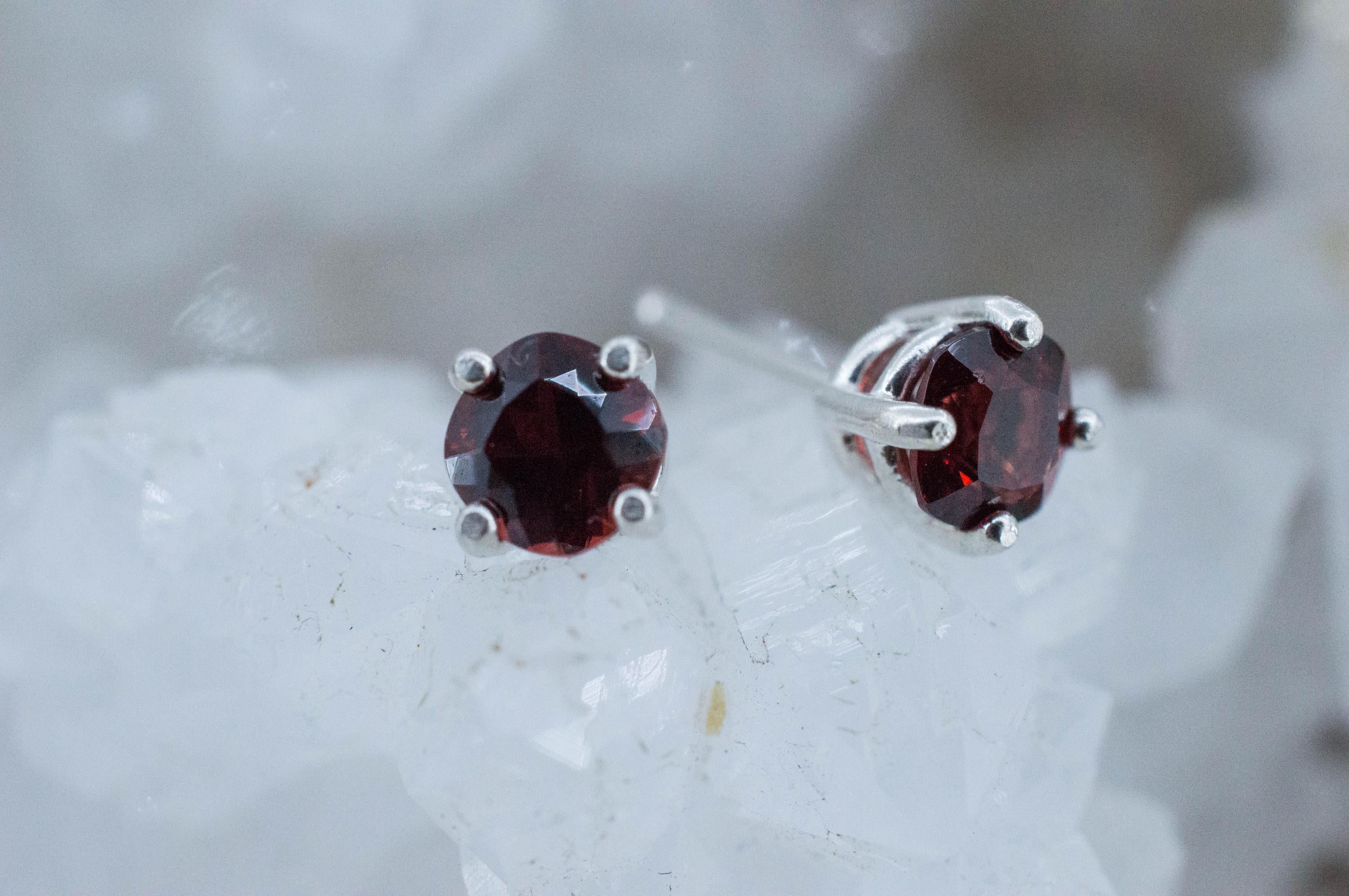 Pyrope Garnet Earrings; Natural Untreated Madagascar Garnet; 1.415cts - Mark Oliver Gems