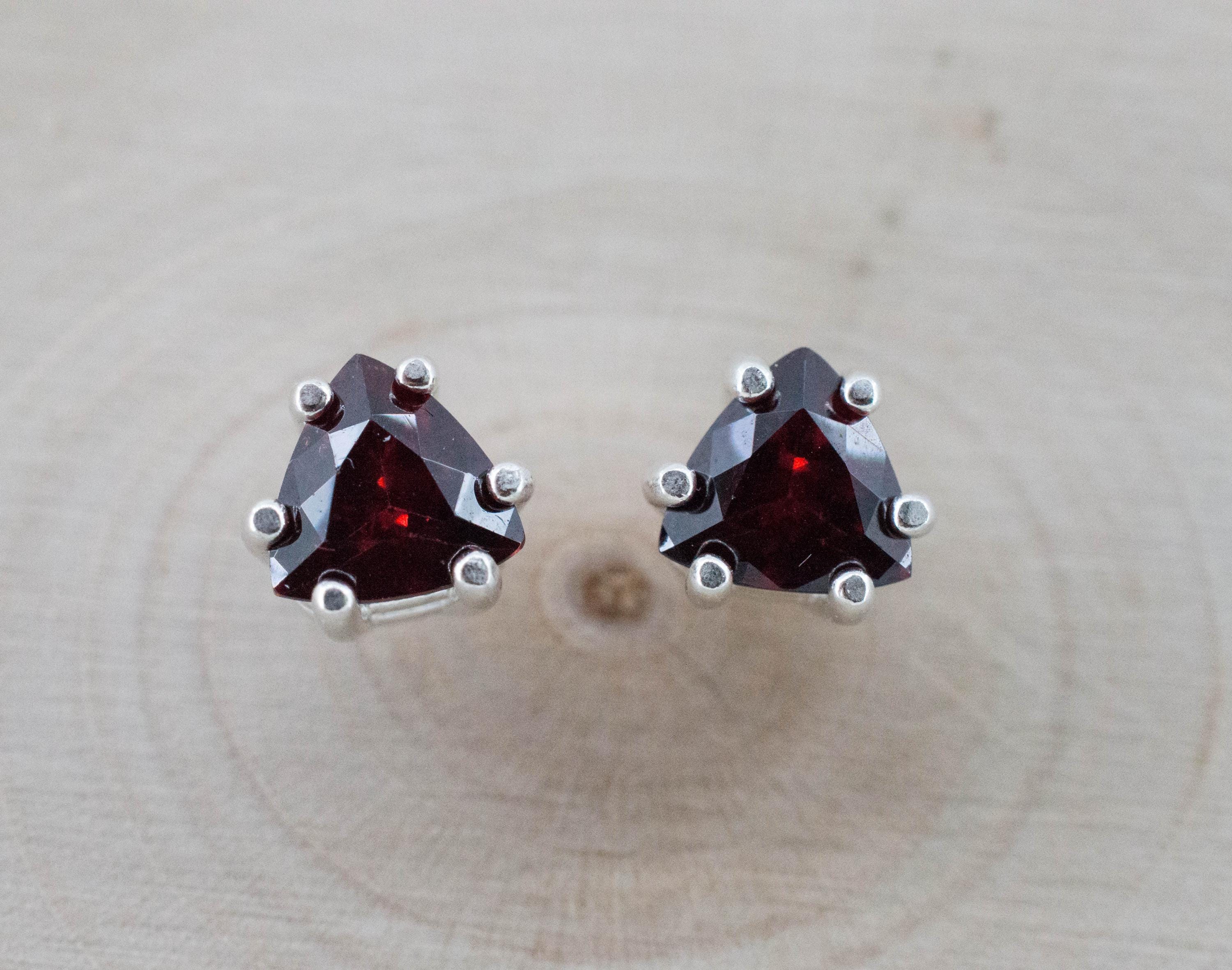 Pyrope Garnet Earrings; Natural Untreated Madagascar Garnet; 1.610cts - Mark Oliver Gems