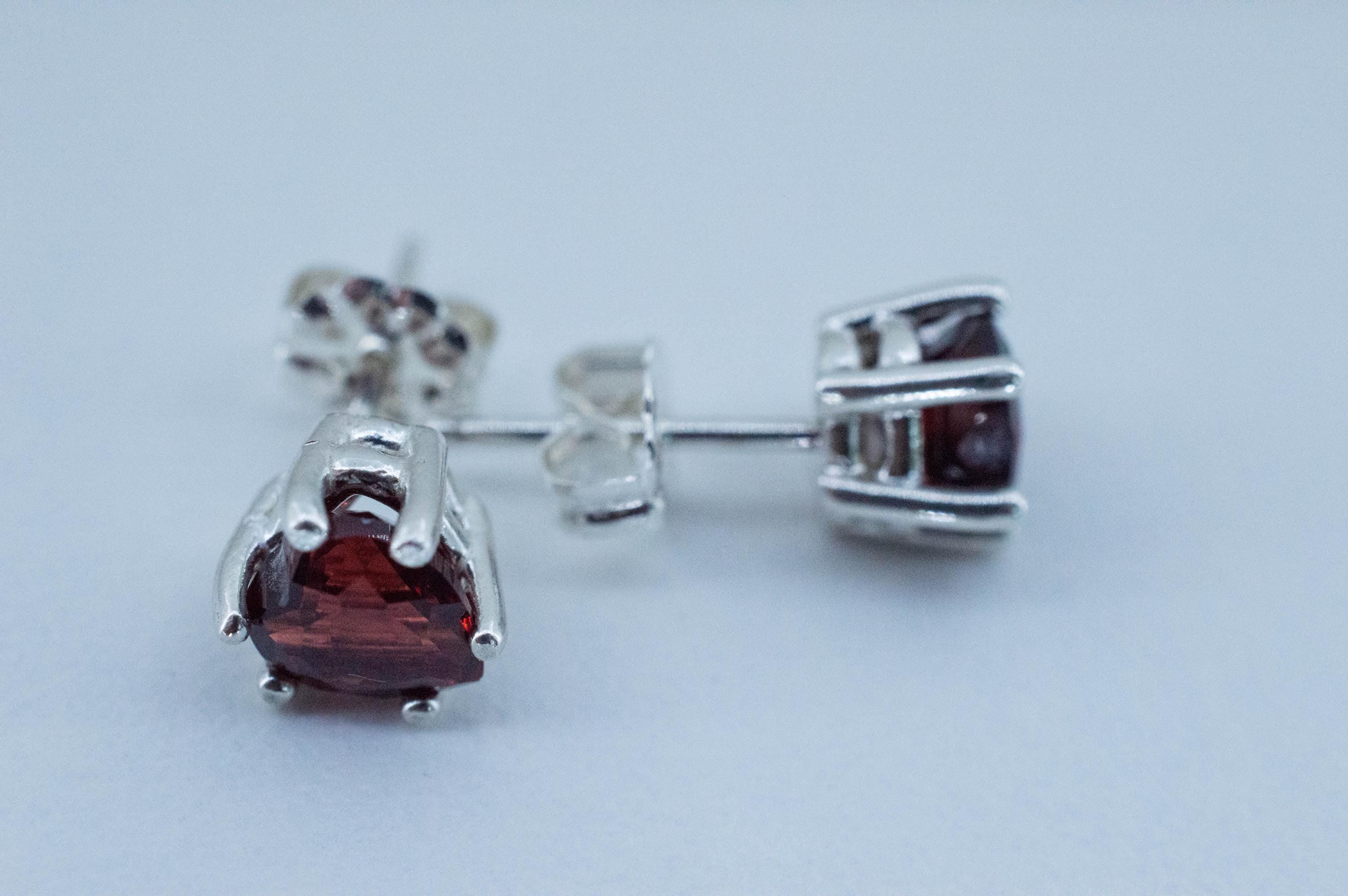 Pyrope Garnet Earrings; Natural Untreated Madagascar Garnet; 2.190cts - Mark Oliver Gems