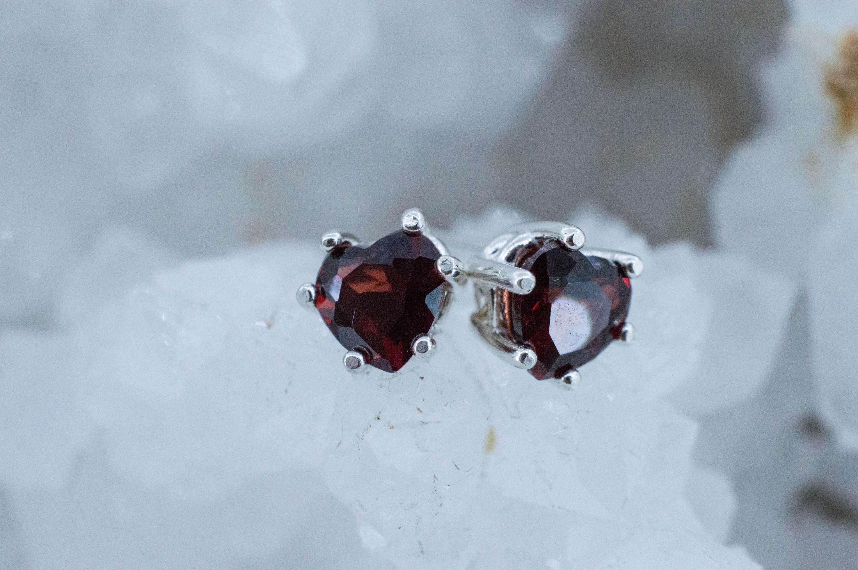 Pyrope Garnet Earrings; Natural Untreated Madagascar Garnet; 2.190cts - Mark Oliver Gems