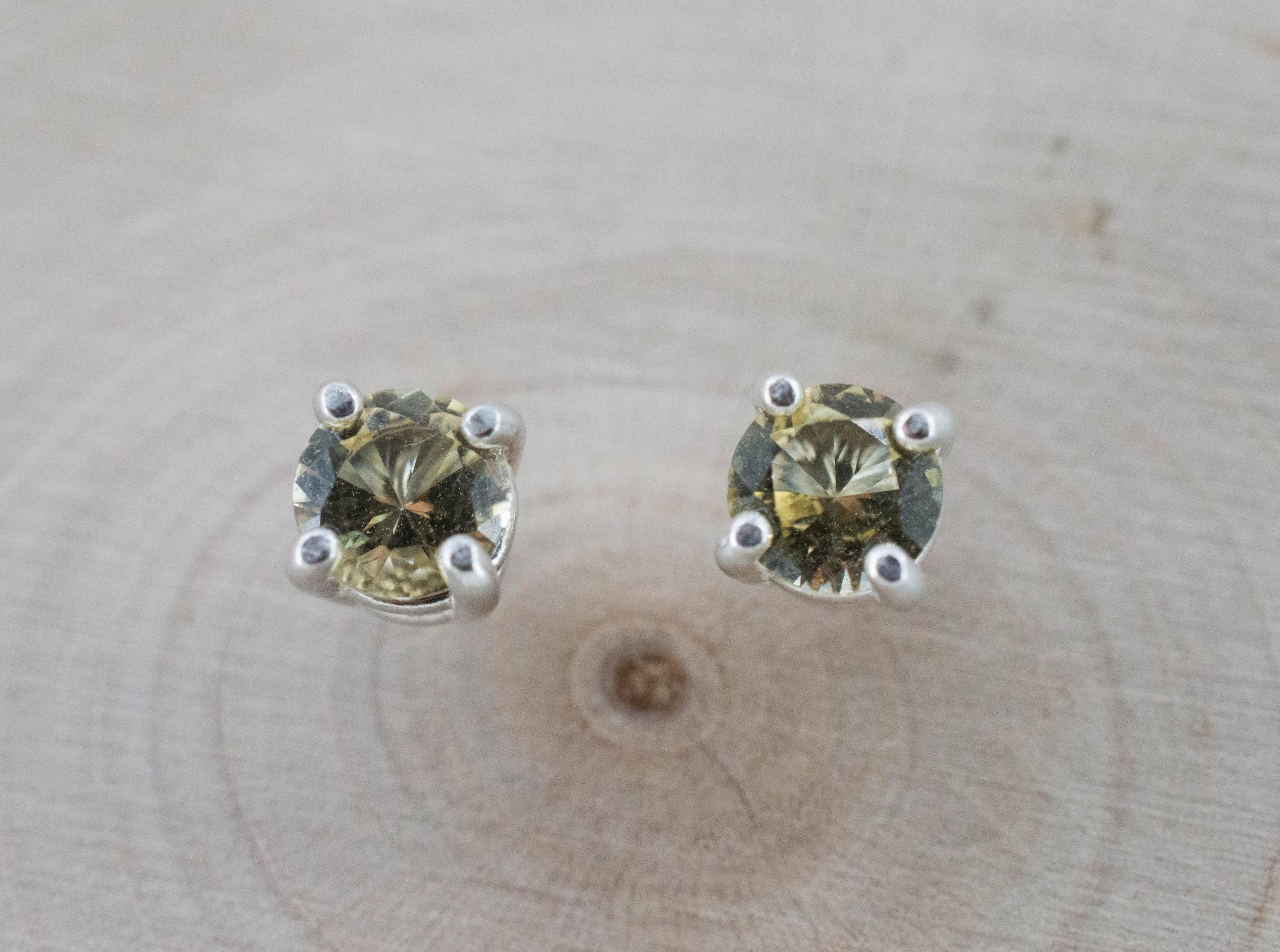 Heliodor Earrings, Natural Untreated Brazil Golden Beryl; 0.735cts - Mark Oliver Gems