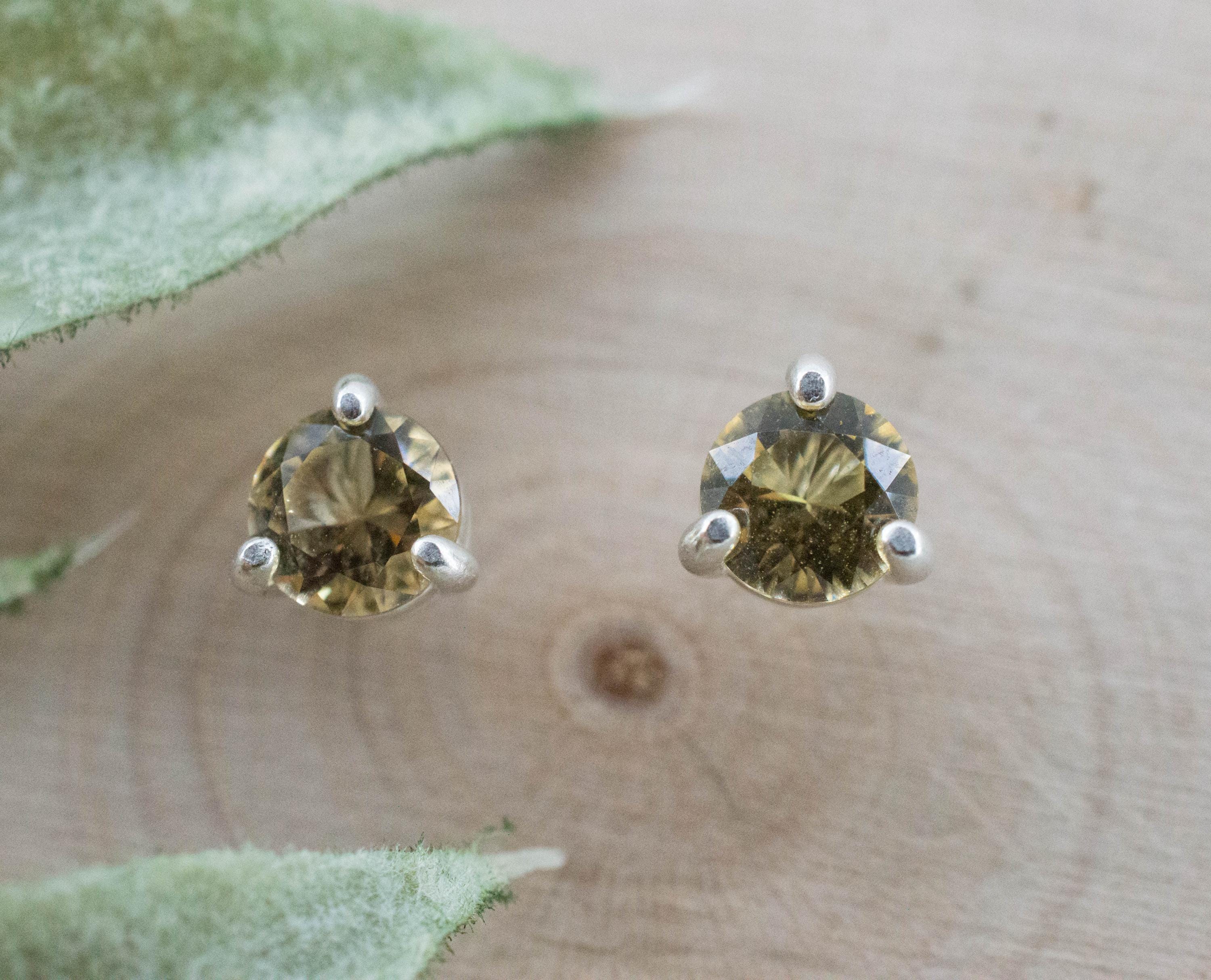 Heliodor Earrings, Natural Untreated Brazil Golden Beryl; 0.745cts - Mark Oliver Gems