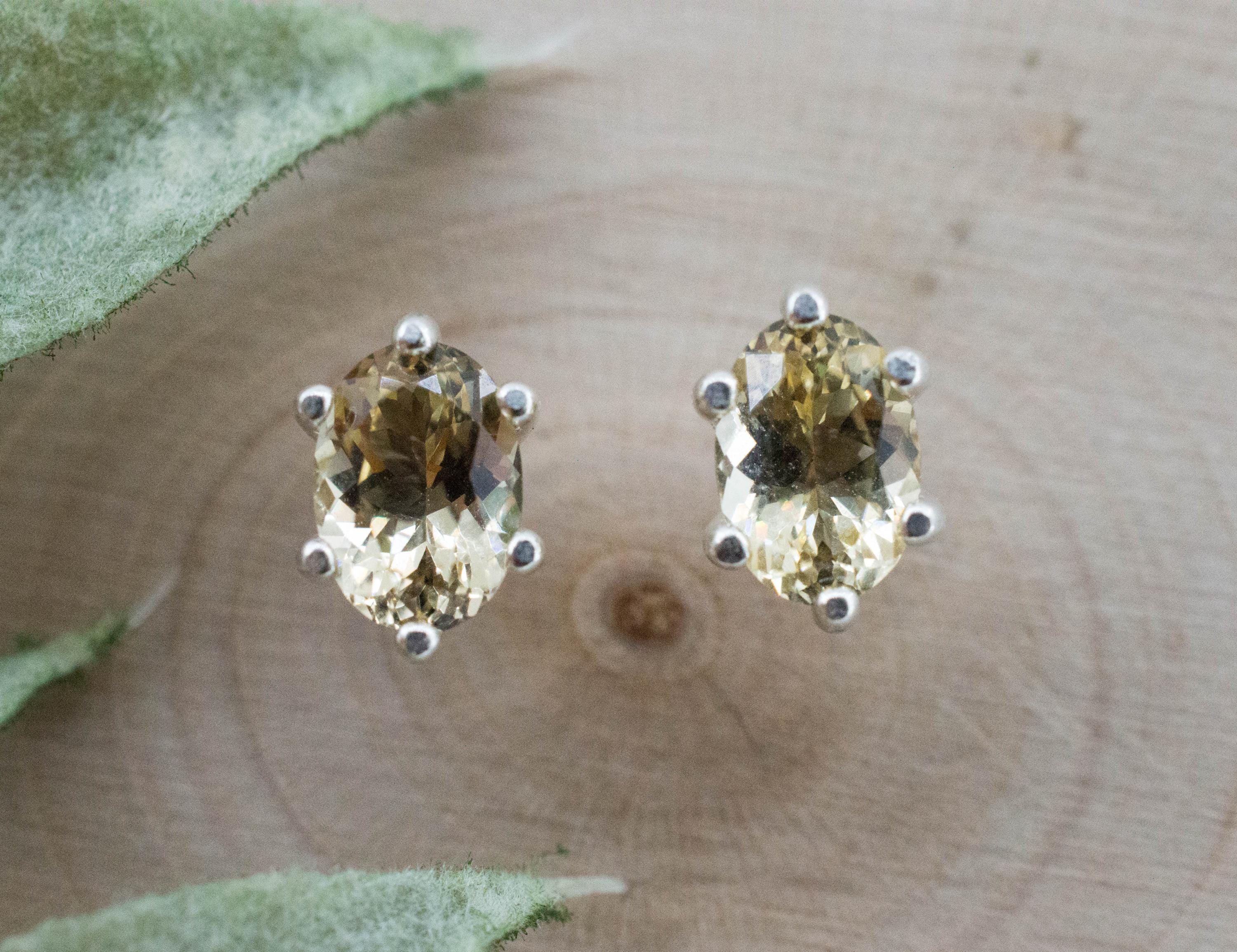 Heliodor Earrings, Natural Untreated Brazil Golden Beryl; 1.350cts - Mark Oliver Gems