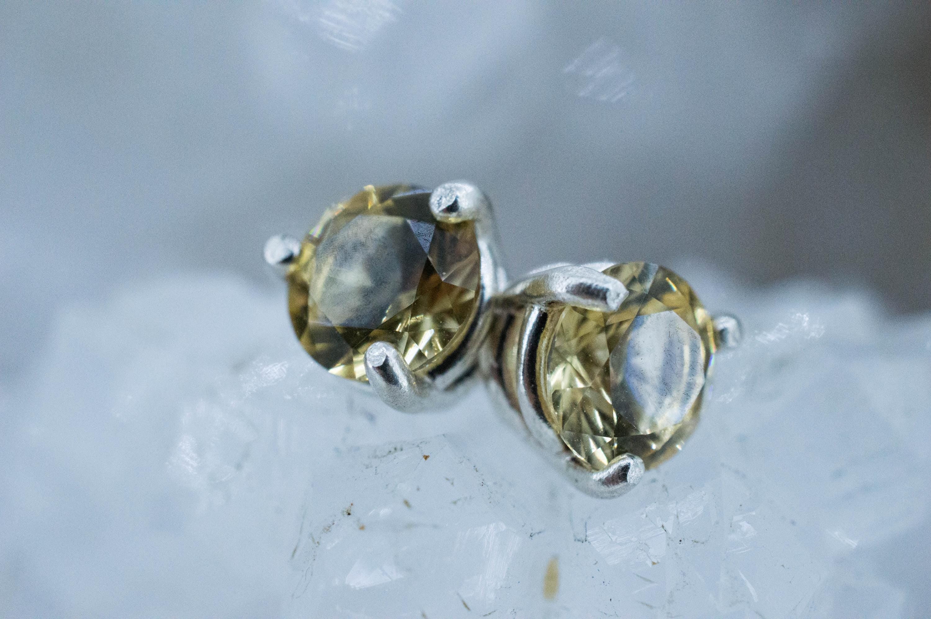 Heliodor Earrings, Natural Untreated Brazil Golden Beryl; 1.365cts - Mark Oliver Gems