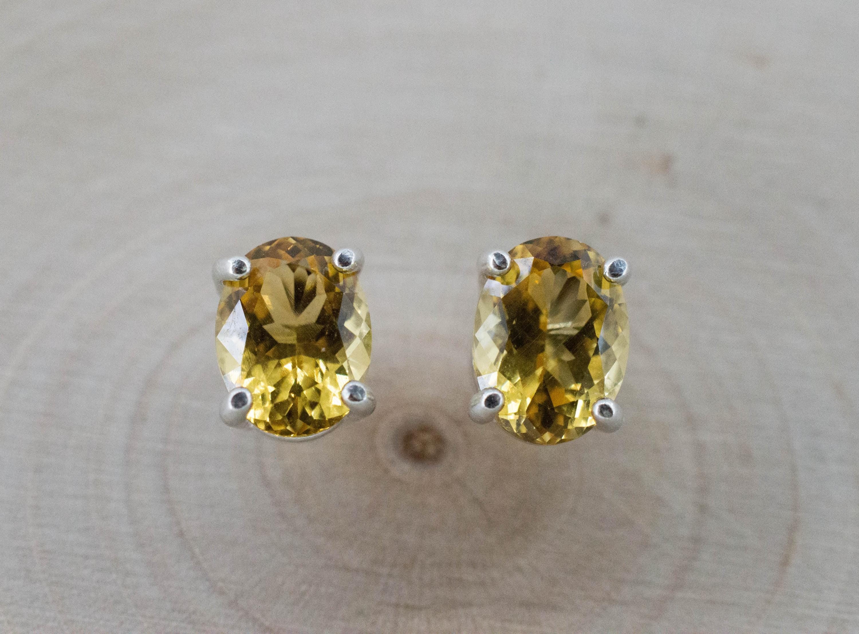 Heliodor Earrings, Natural Untreated Brazil Golden Beryl; 2.260cts - Mark Oliver Gems