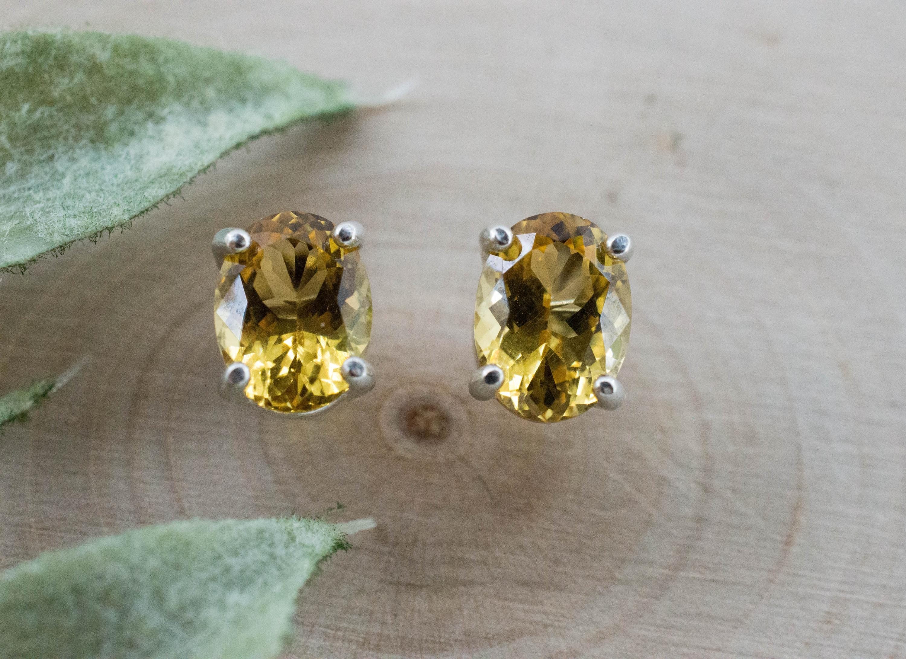 Heliodor Earrings, Natural Untreated Brazil Golden Beryl; 2.260cts - Mark Oliver Gems