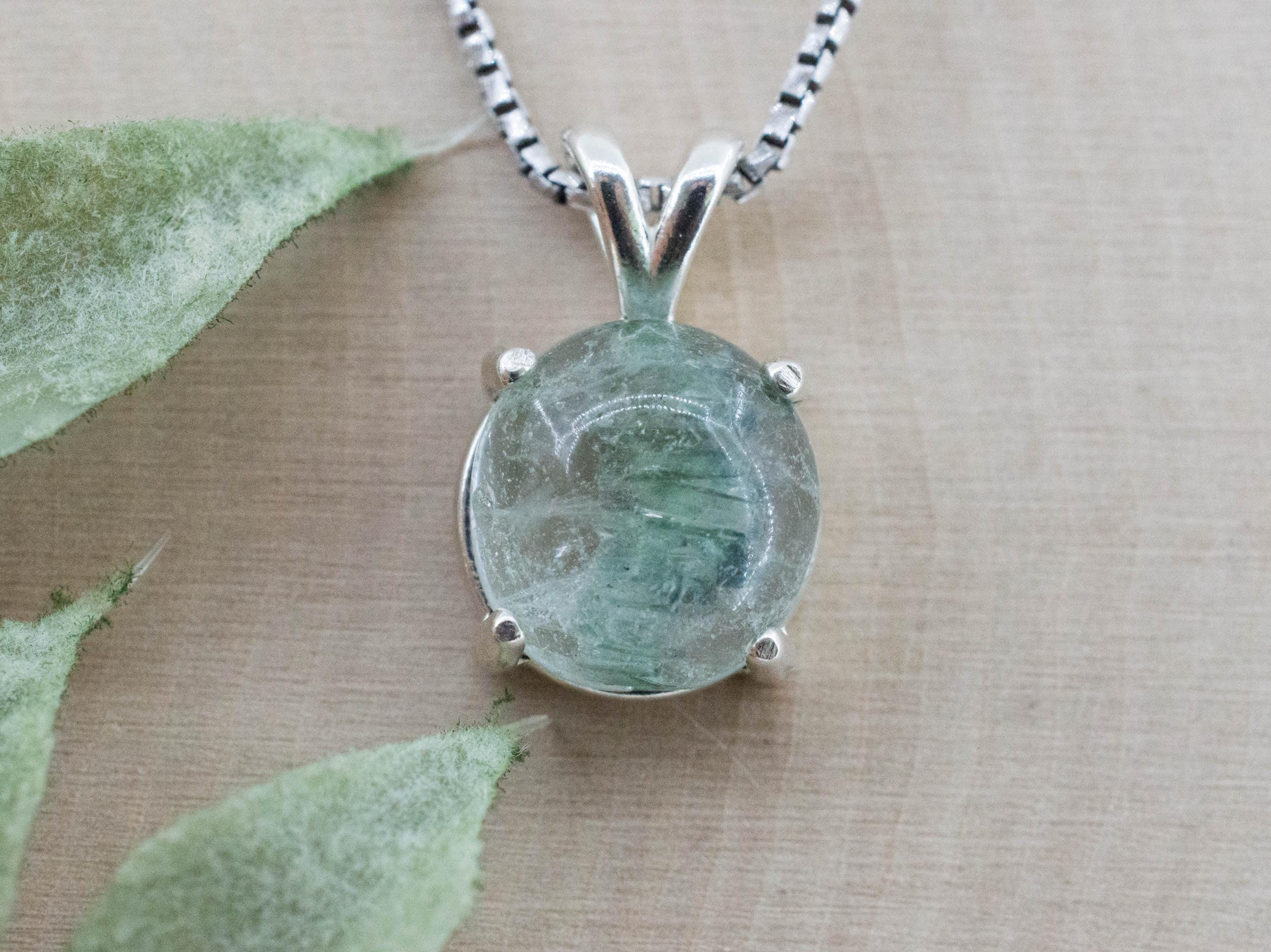 Green Tourmaline in Quartz Pendant, Natural Untreated Brazil Tourmalated Quartz; 5.875cts - Mark Oliver Gems