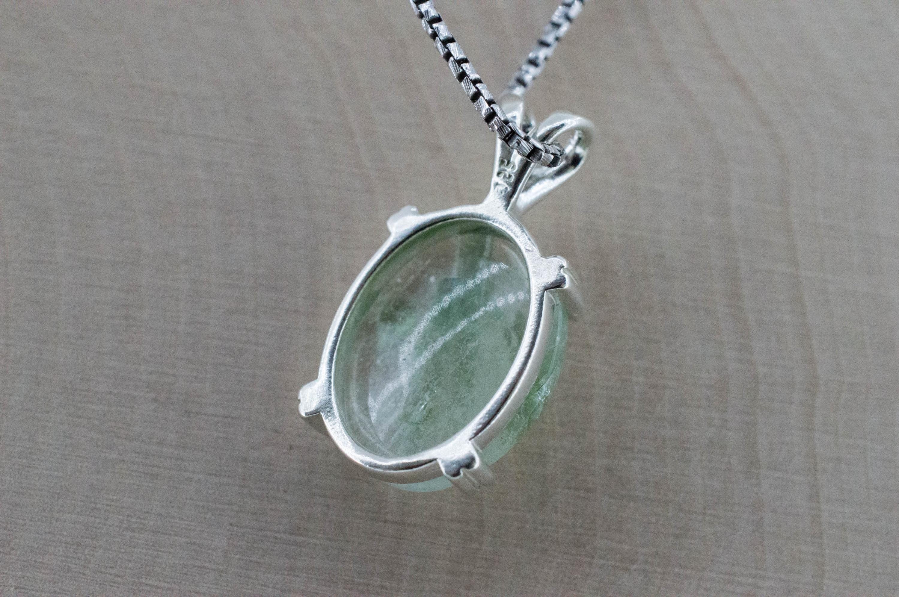 Green Tourmaline in Quartz Pendant, Natural Untreated Brazil Tourmalated Quartz; 7.450cts - Mark Oliver Gems