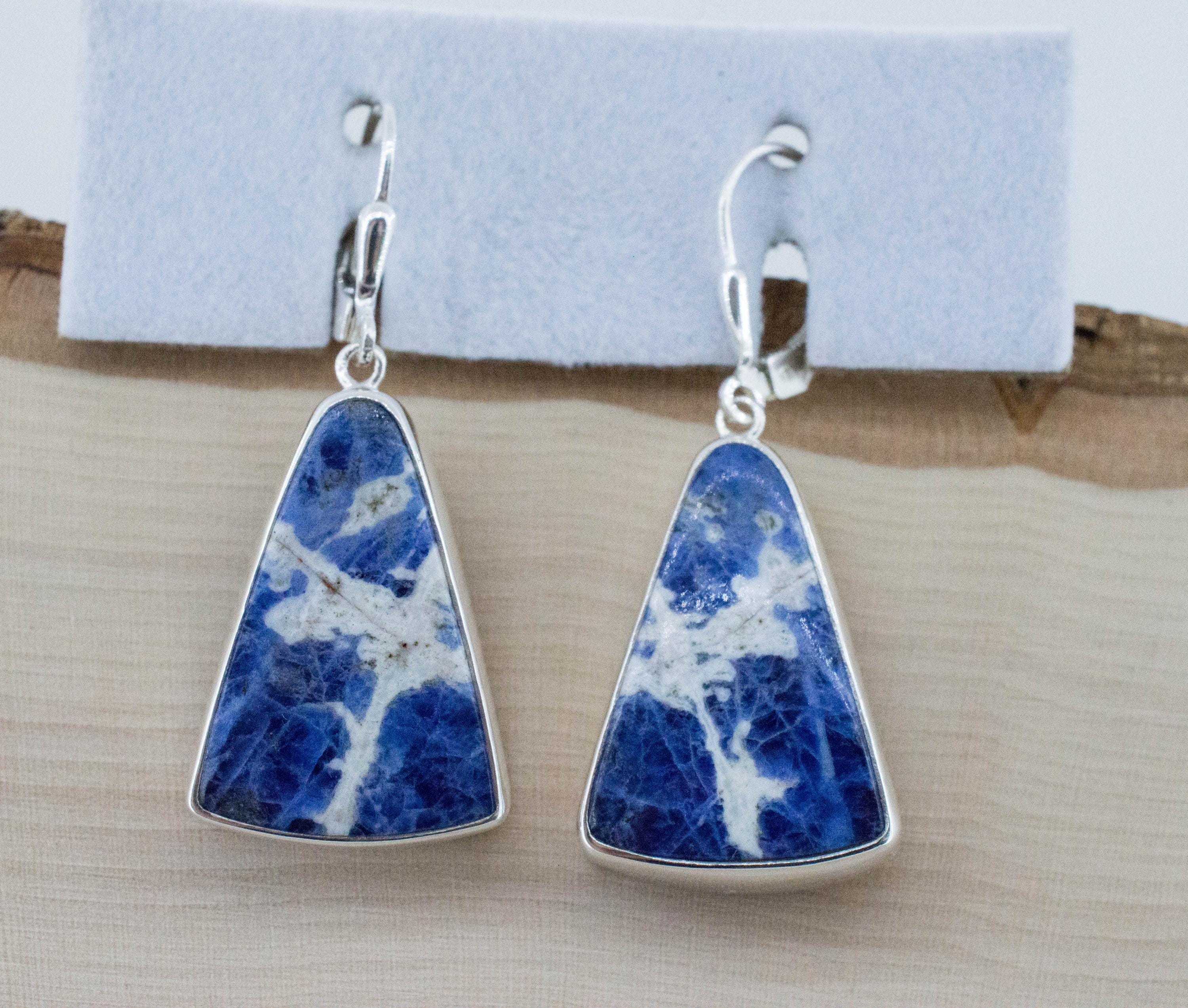Sodalite Earrings; Natural Untreated Canada Sodalite - Mark Oliver Gems