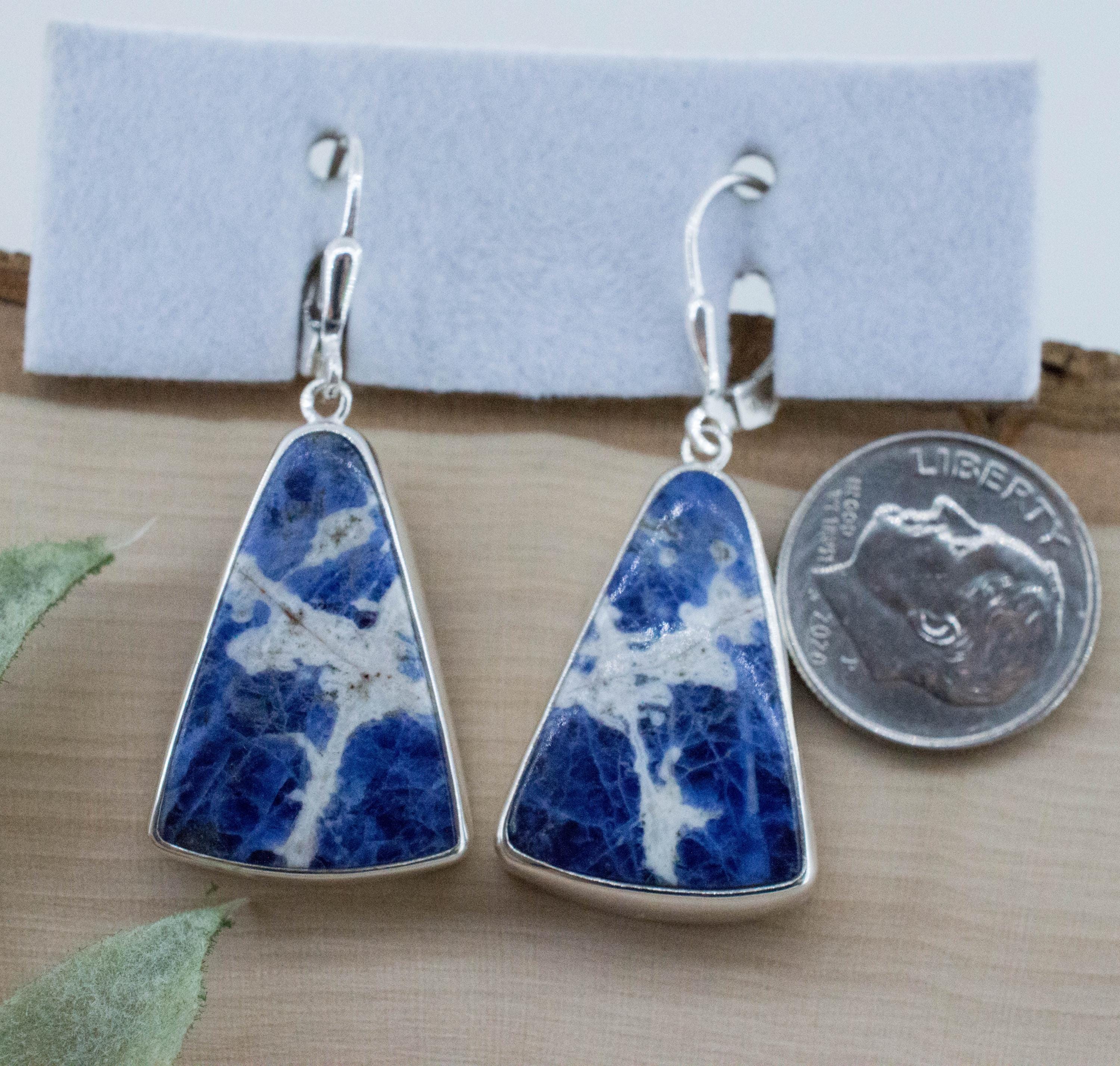 Sodalite Earrings; Natural Untreated Canada Sodalite - Mark Oliver Gems