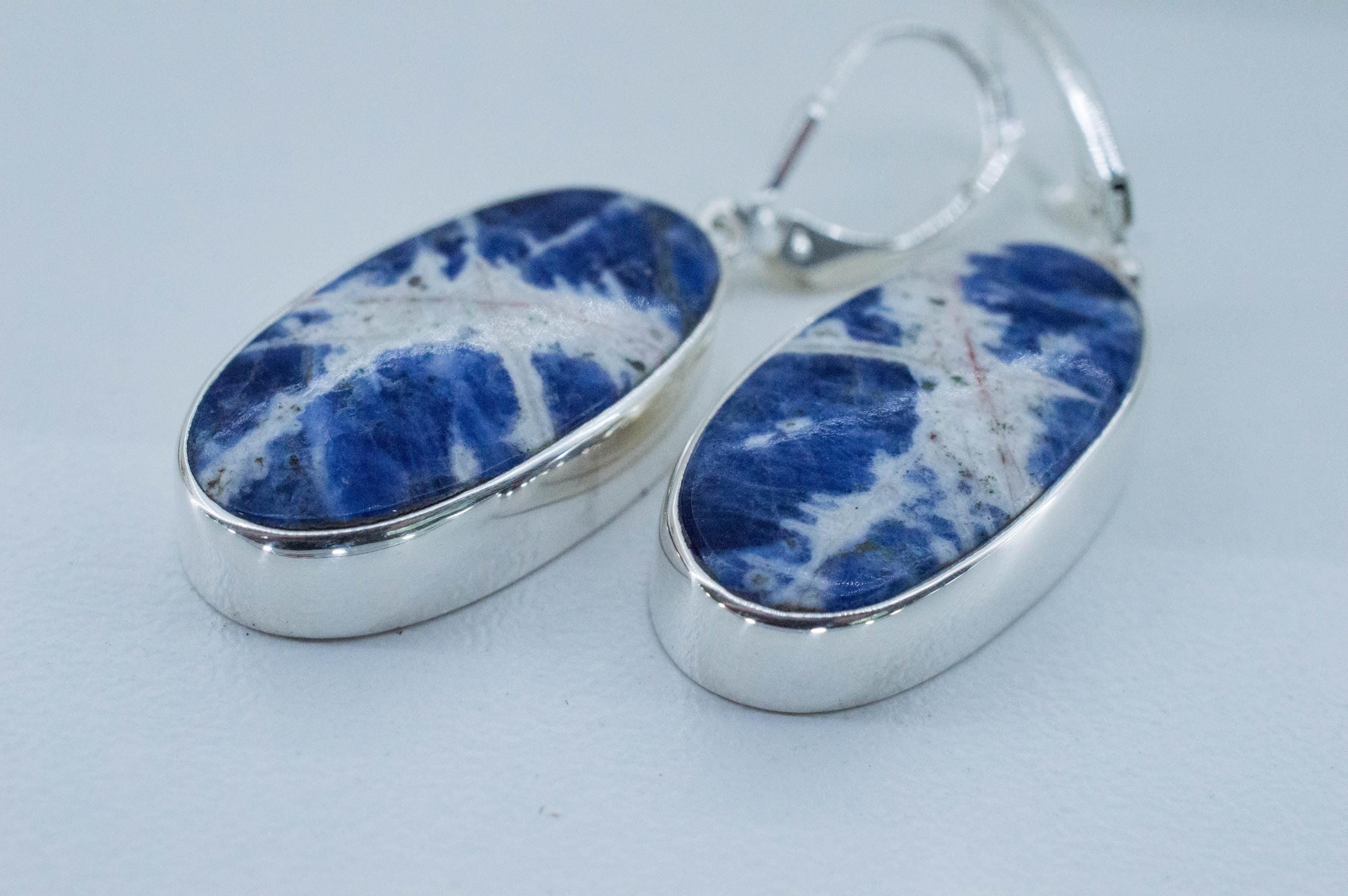 Sodalite Earrings; Natural Untreated Canadian Sodalite - Mark Oliver Gems