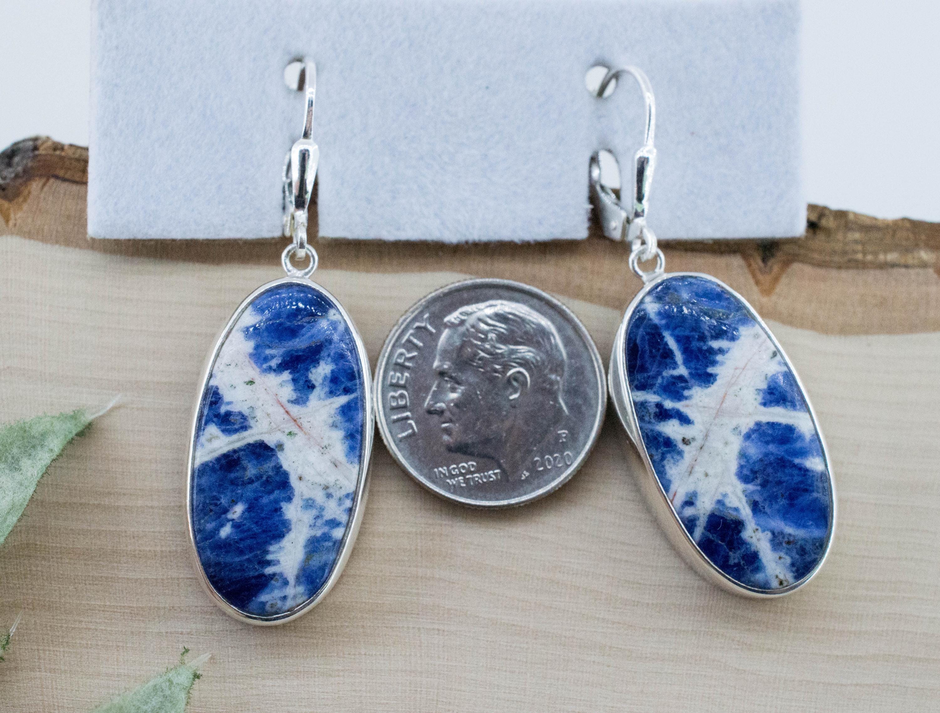 Sodalite Earrings; Natural Untreated Canadian Sodalite - Mark Oliver Gems