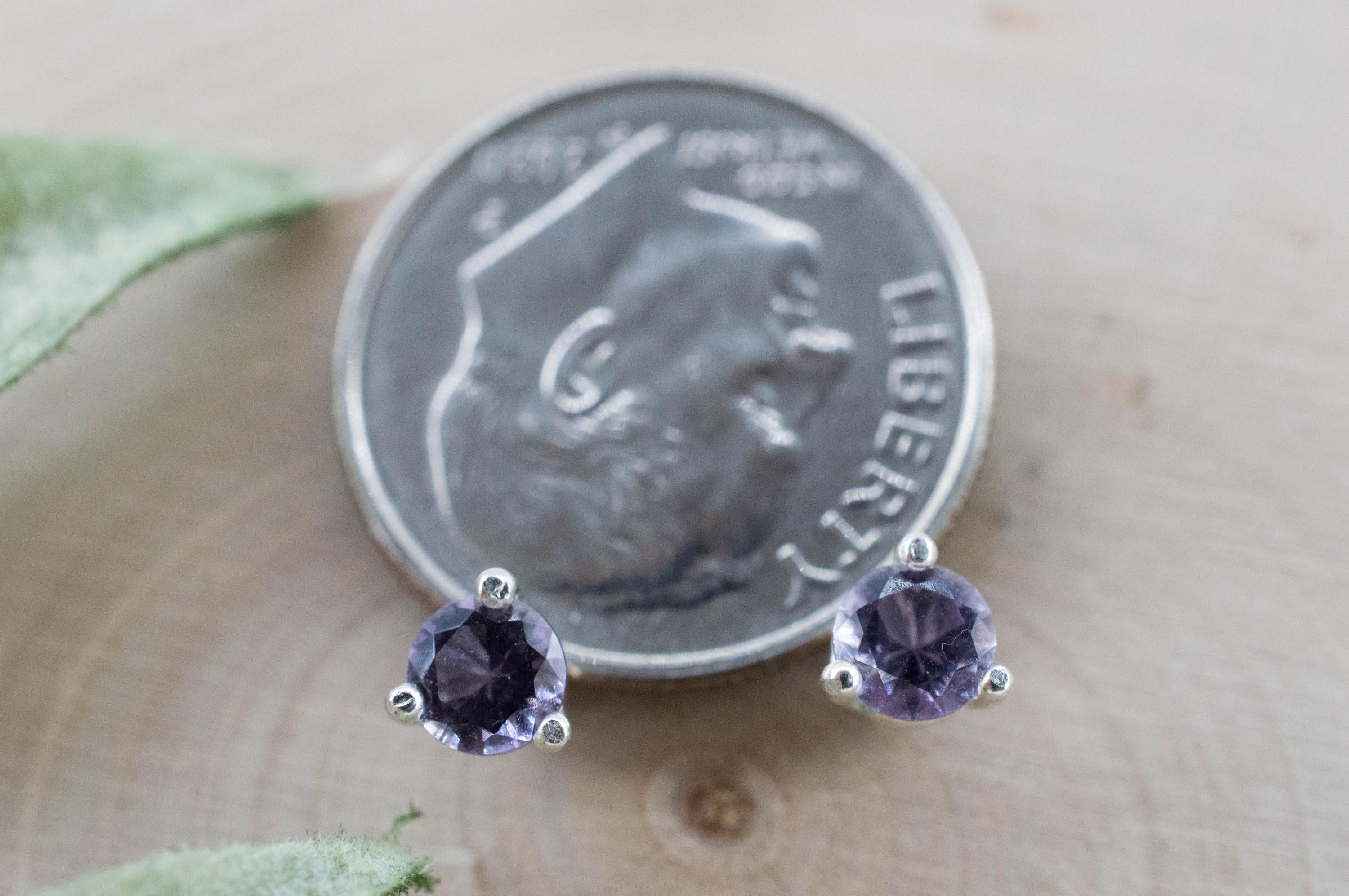 Scapolite Earrings, Natural Untreated Tanzania Purple Scapolite; 0.375cts - Mark Oliver Gems