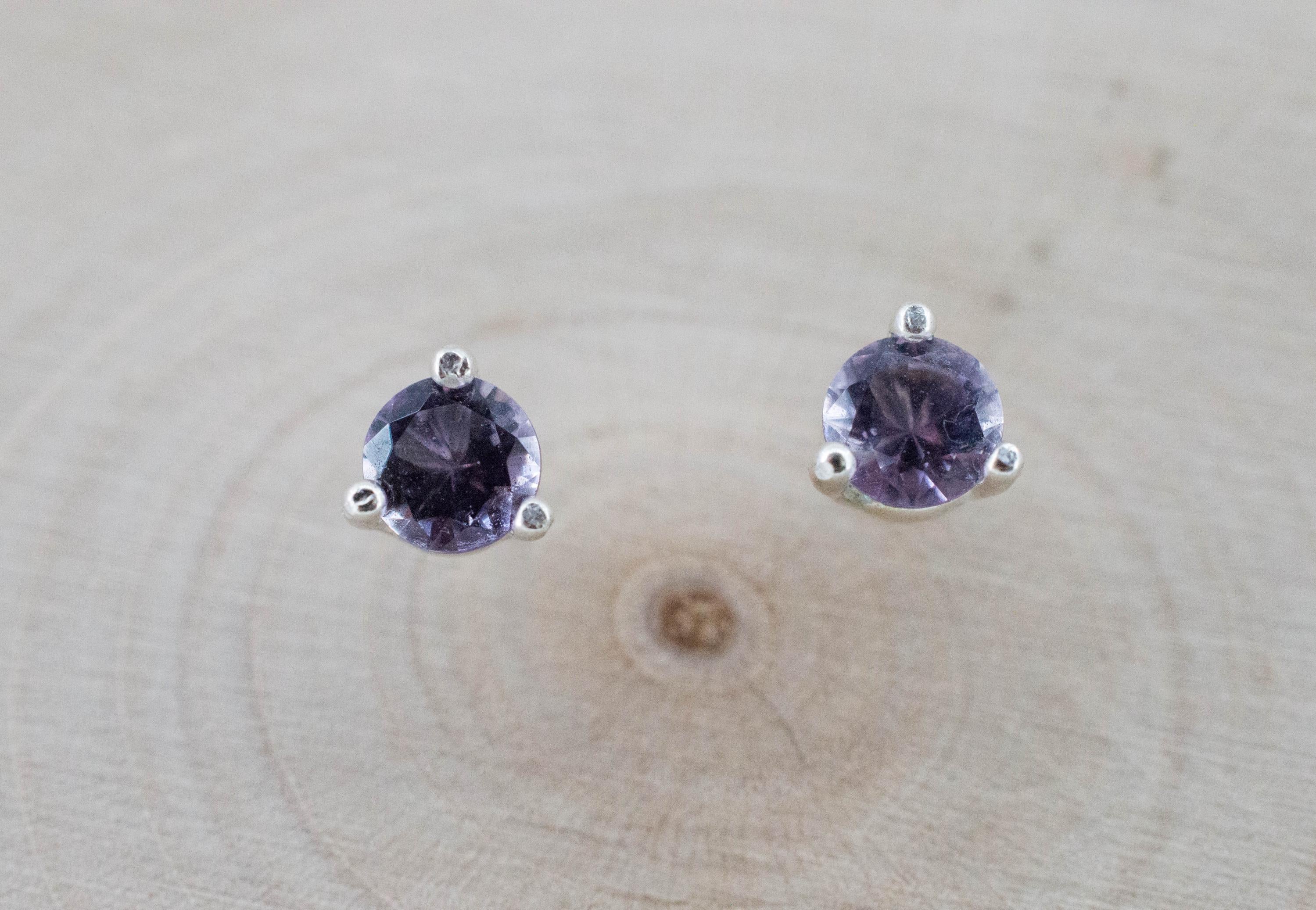 Scapolite Earrings, Natural Untreated Tanzania Purple Scapolite; 0.375cts - Mark Oliver Gems