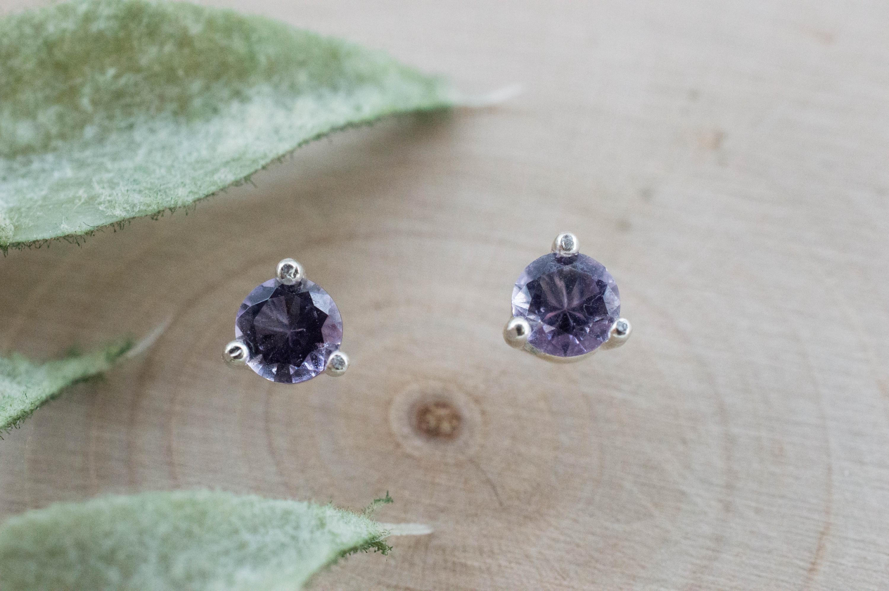 Scapolite Earrings, Natural Untreated Tanzania Purple Scapolite; 0.375cts - Mark Oliver Gems
