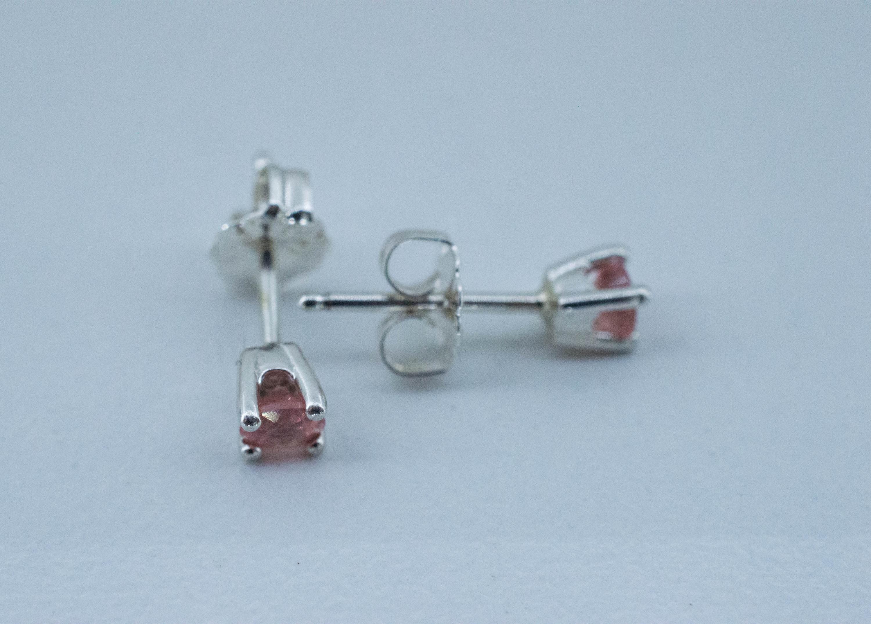 Rhodochrosite Earrings; Natural Untreated USA Sweet Home Rhodochrosite; 0.385cts - Mark Oliver Gems