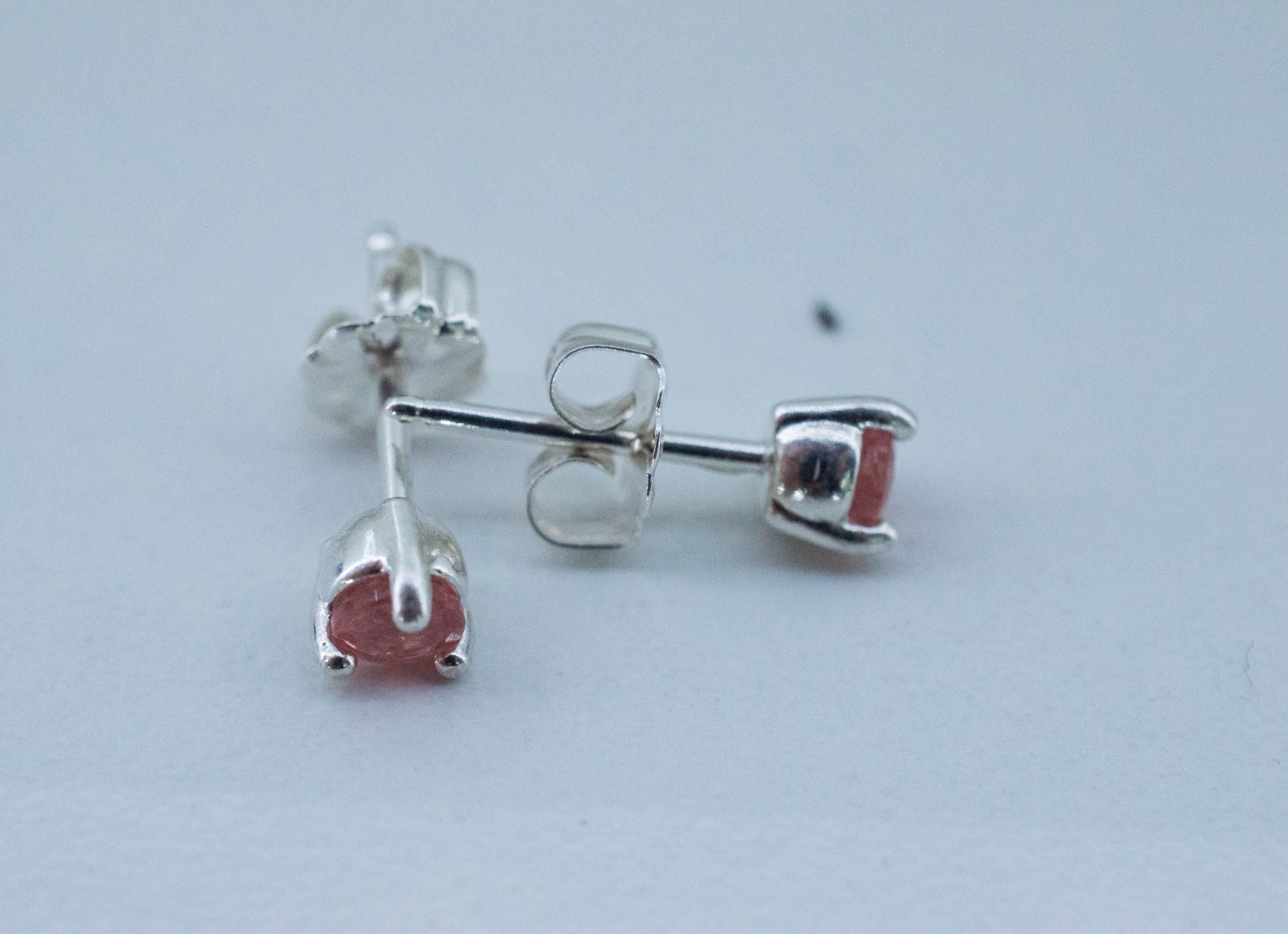 Rhodochrosite Earrings; Natural Untreated USA Sweet Home Rhodochrosite; 0.490cts - Mark Oliver Gems