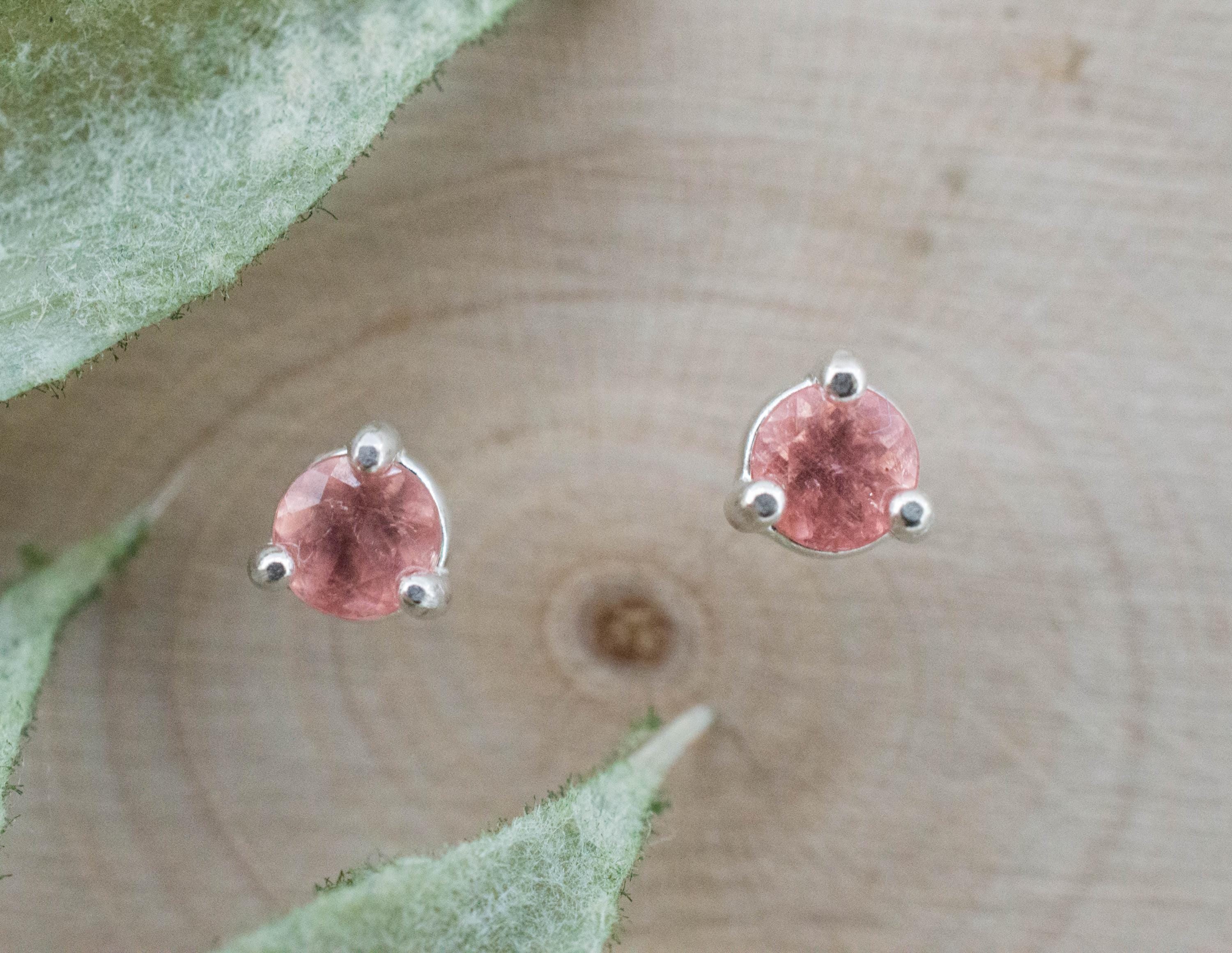 Rhodochrosite Earrings; Natural Untreated USA Sweet Home Rhodochrosite; 0.490cts - Mark Oliver Gems