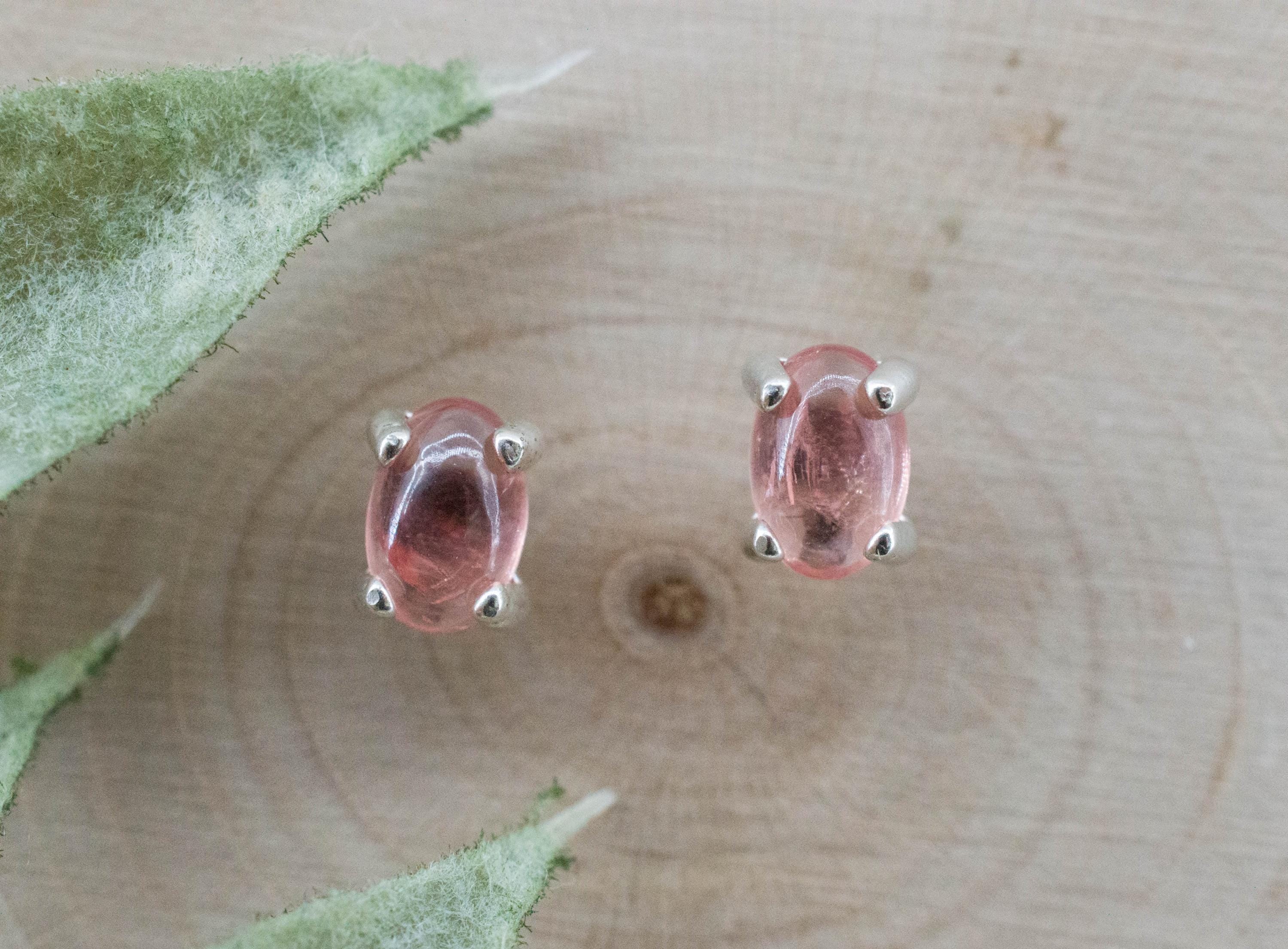 Rhodochrosite Earrings; Natural Untreated USA Sweet Home Rhodochrosite; 1.110cts - Mark Oliver Gems