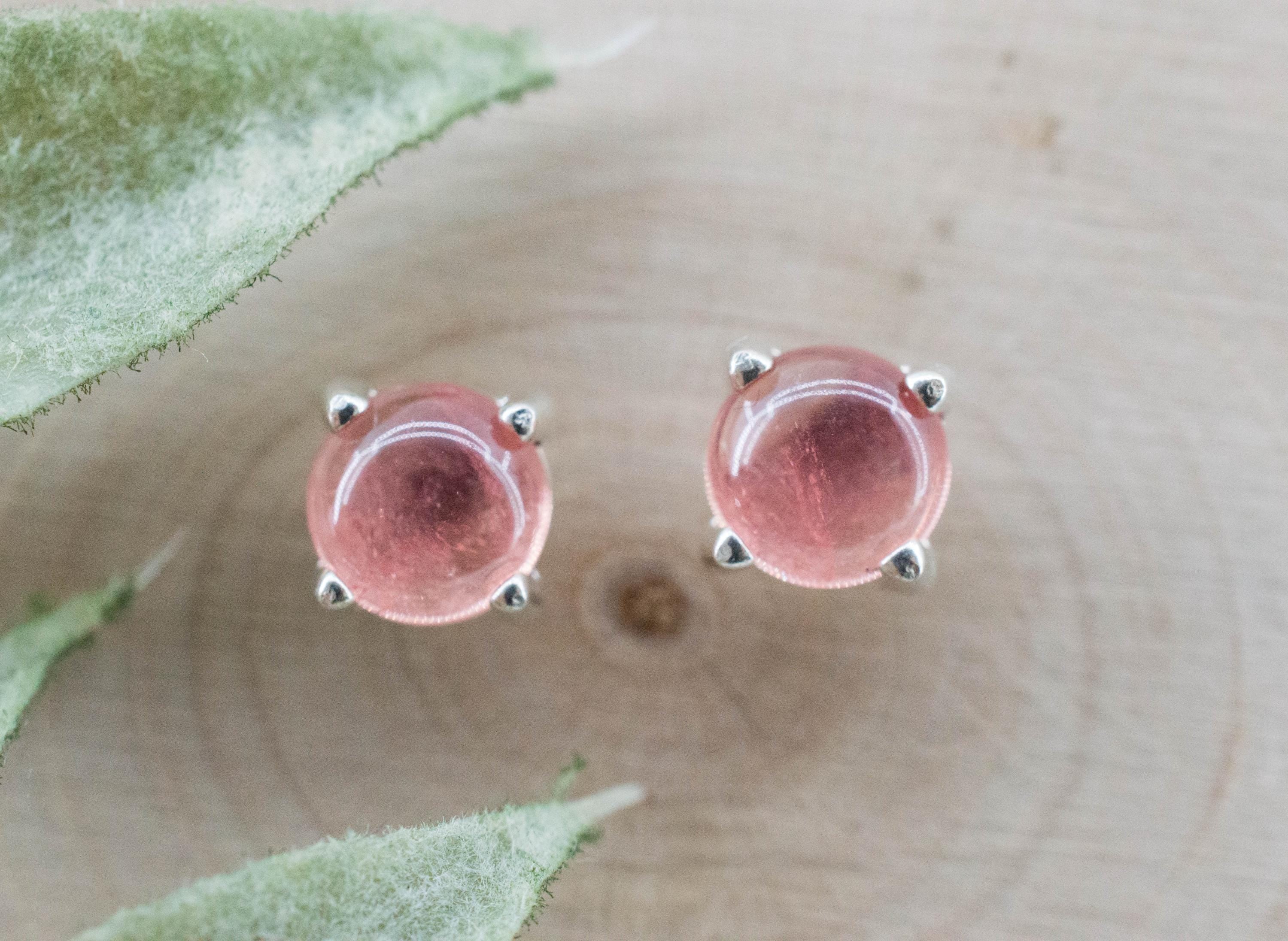 Rhodochrosite Earrings; Natural Untreated USA Sweet Home Rhodochrosite; 2.190cts - Mark Oliver Gems