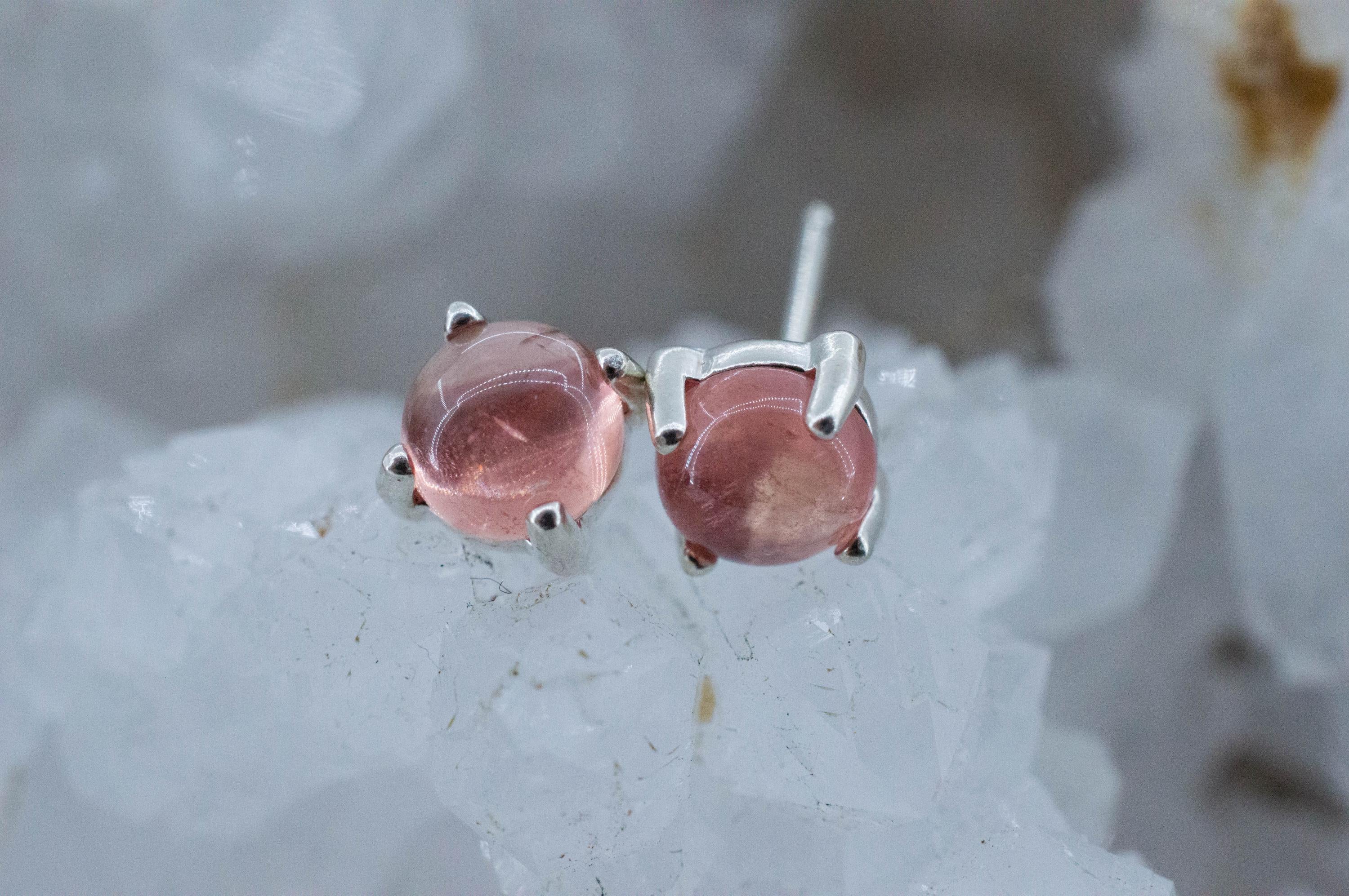 Rhodochrosite Earrings; Natural Untreated USA Sweet Home Rhodochrosite; 2.315cts - Mark Oliver Gems