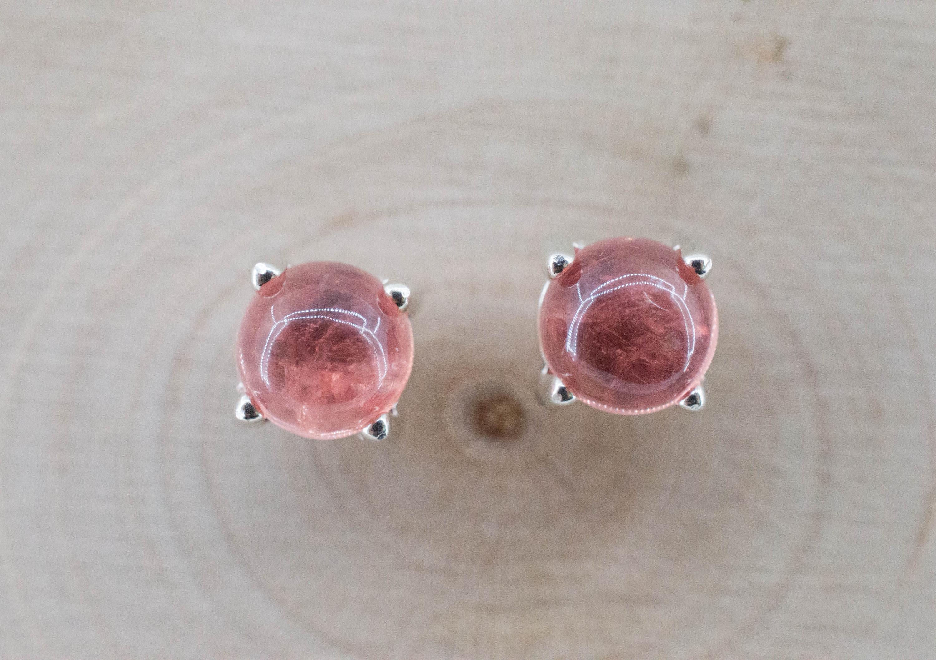 Rhodochrosite Earrings; Natural Untreated USA Sweet Home Rhodochrosite; 2.655cts - Mark Oliver Gems