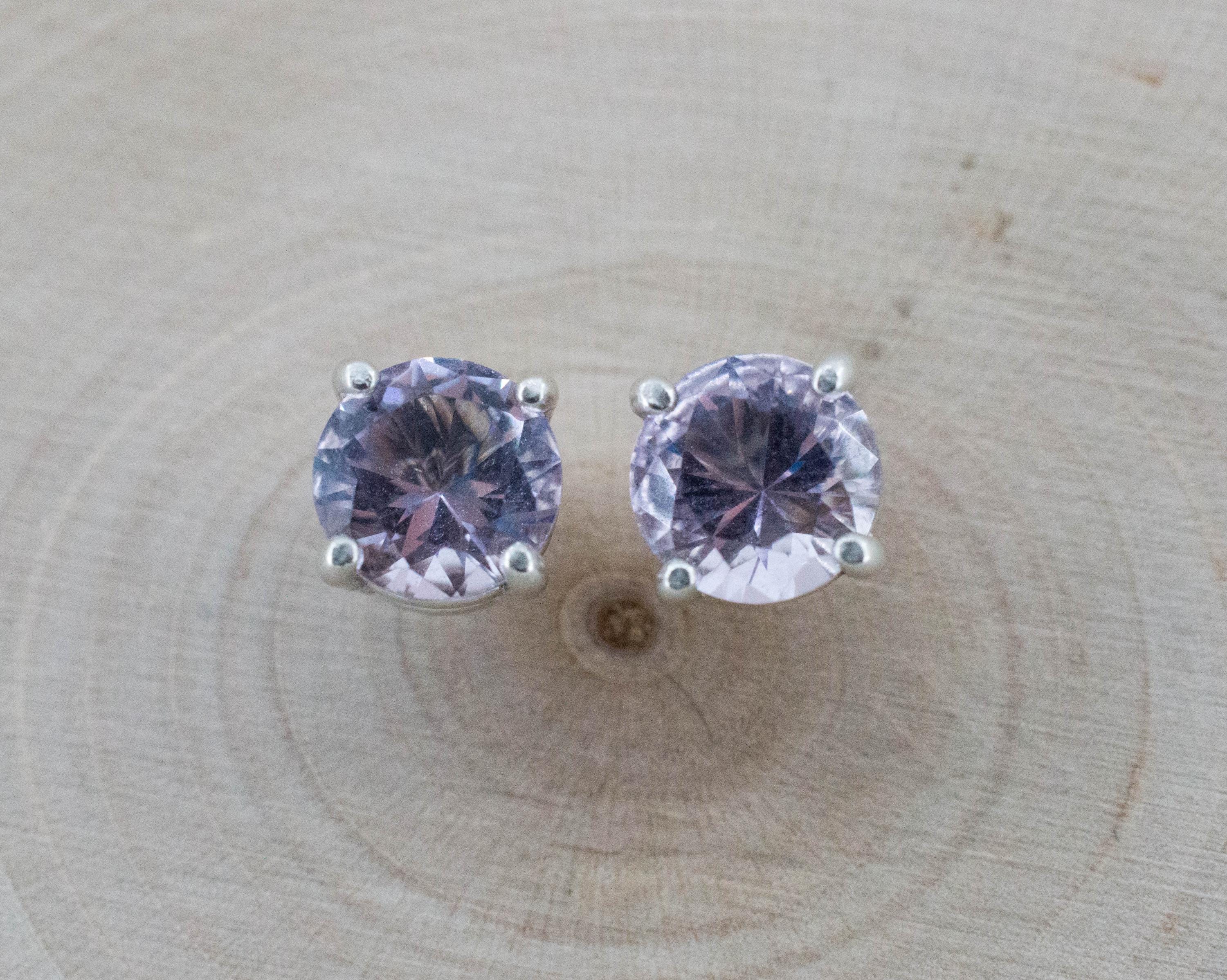 Rose de France Amethyst Earrings, Natural Untreated Brazilian Amethyst; 2.110cts - Mark Oliver Gems
