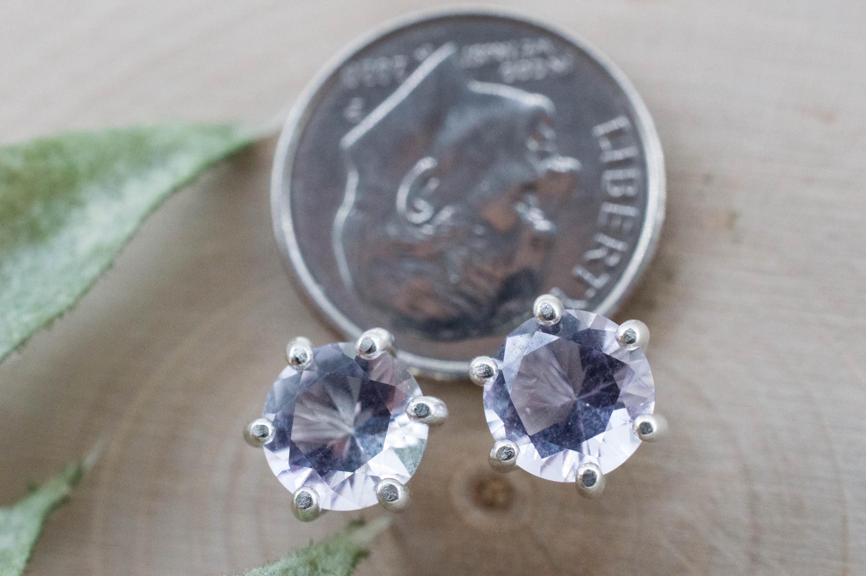 Rose de France Amethyst Earrings, Natural Untreated Brazilian Amethyst; 2.125cts - Mark Oliver Gems