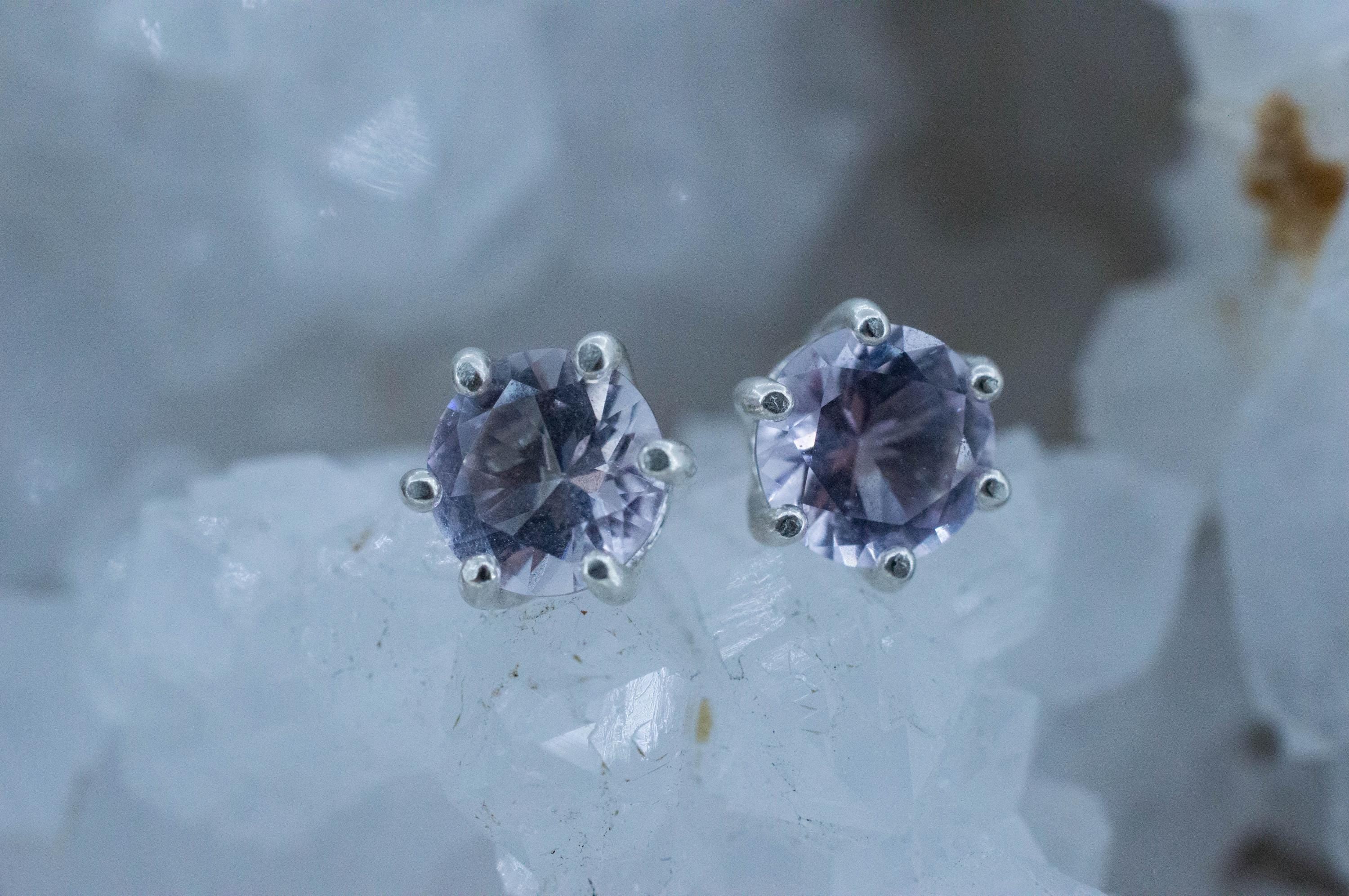 Rose de France Amethyst Earrings, Natural Untreated Brazilian Amethyst; 2.125cts - Mark Oliver Gems