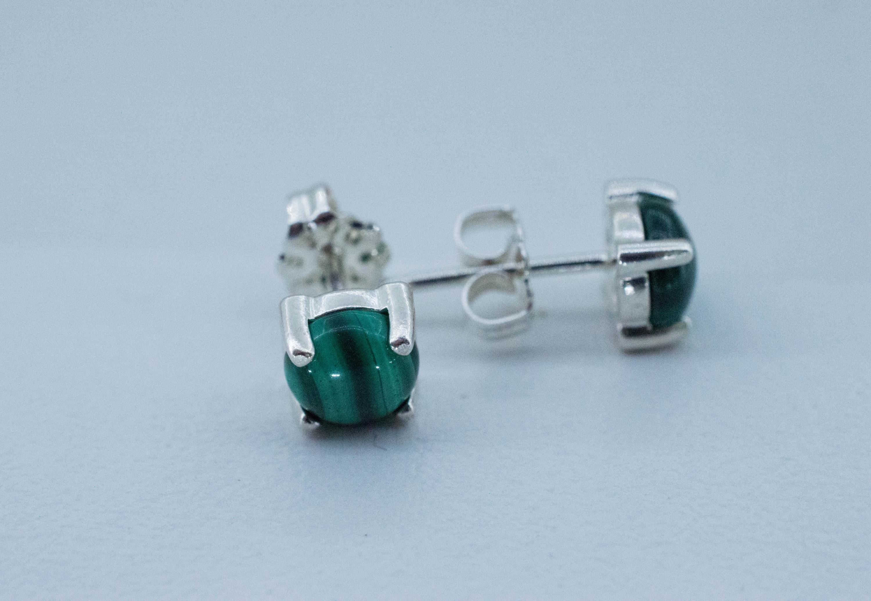 Malachite Earrings; Natural Untreated Congo Malachite; 2.170cts - Mark Oliver Gems