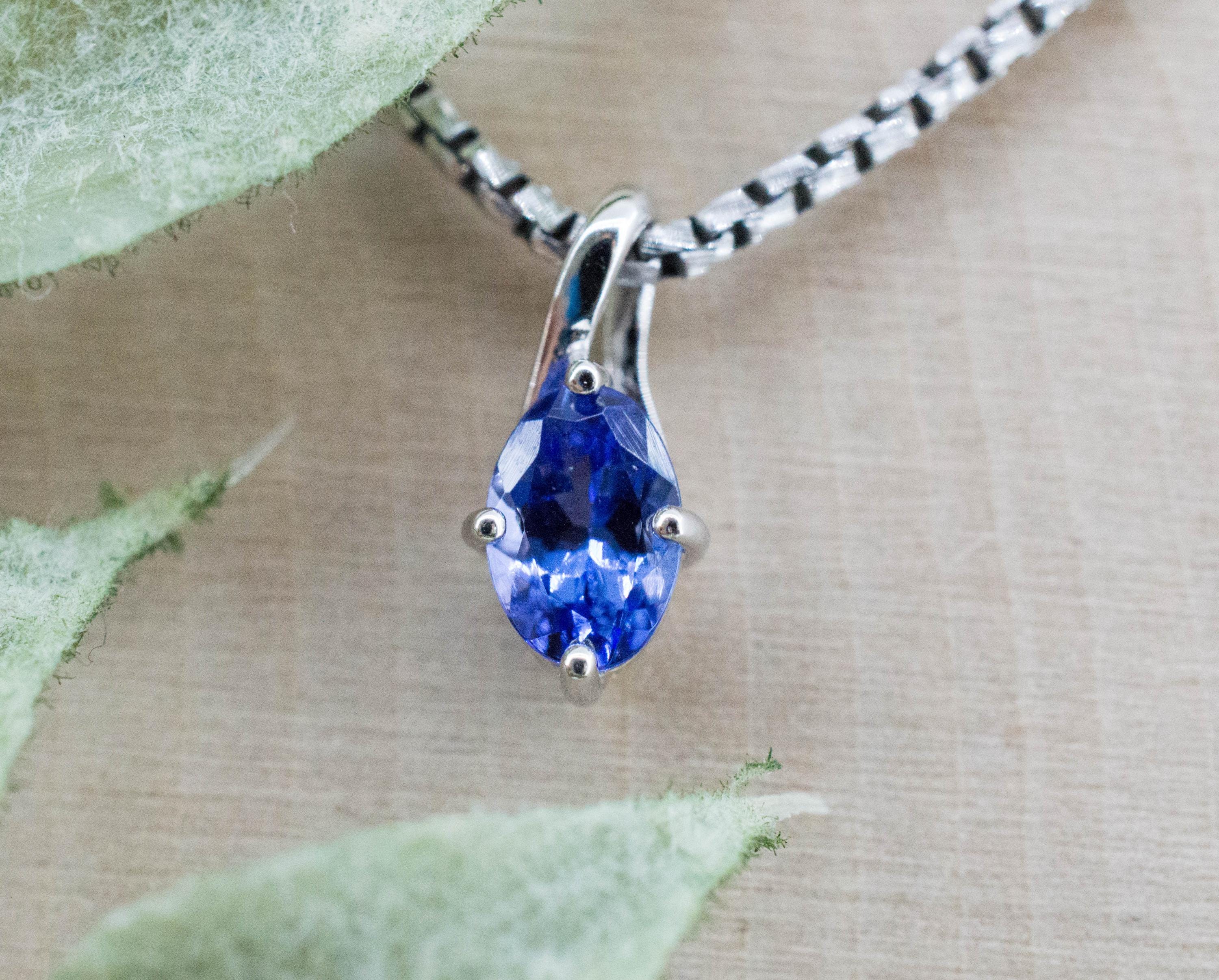Tanzanite Pendant; Natural Tanzania Tanzanite; 0.495cts - Mark Oliver Gems
