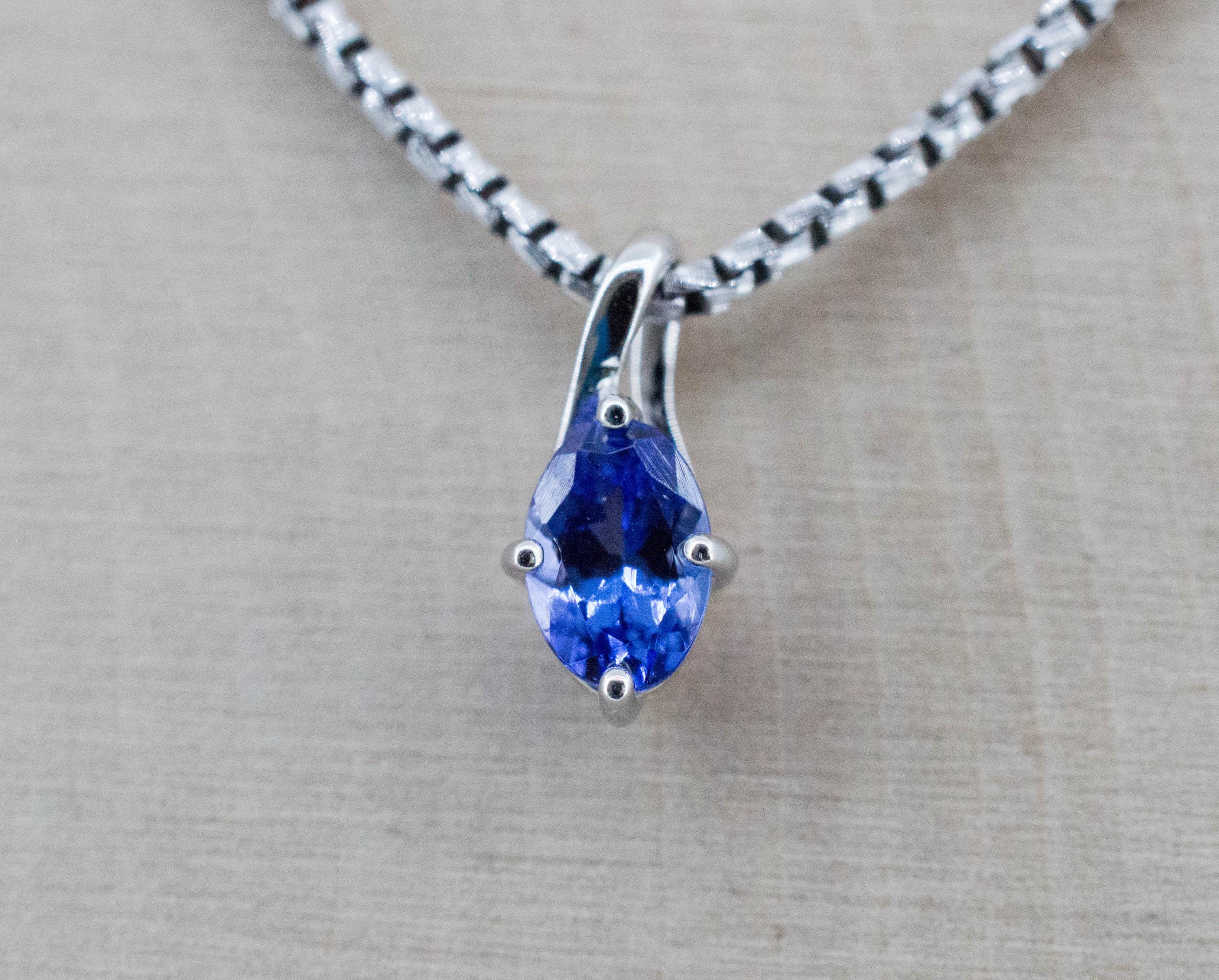 Tanzanite Pendant; Natural Tanzania Tanzanite; 0.495cts - Mark Oliver Gems