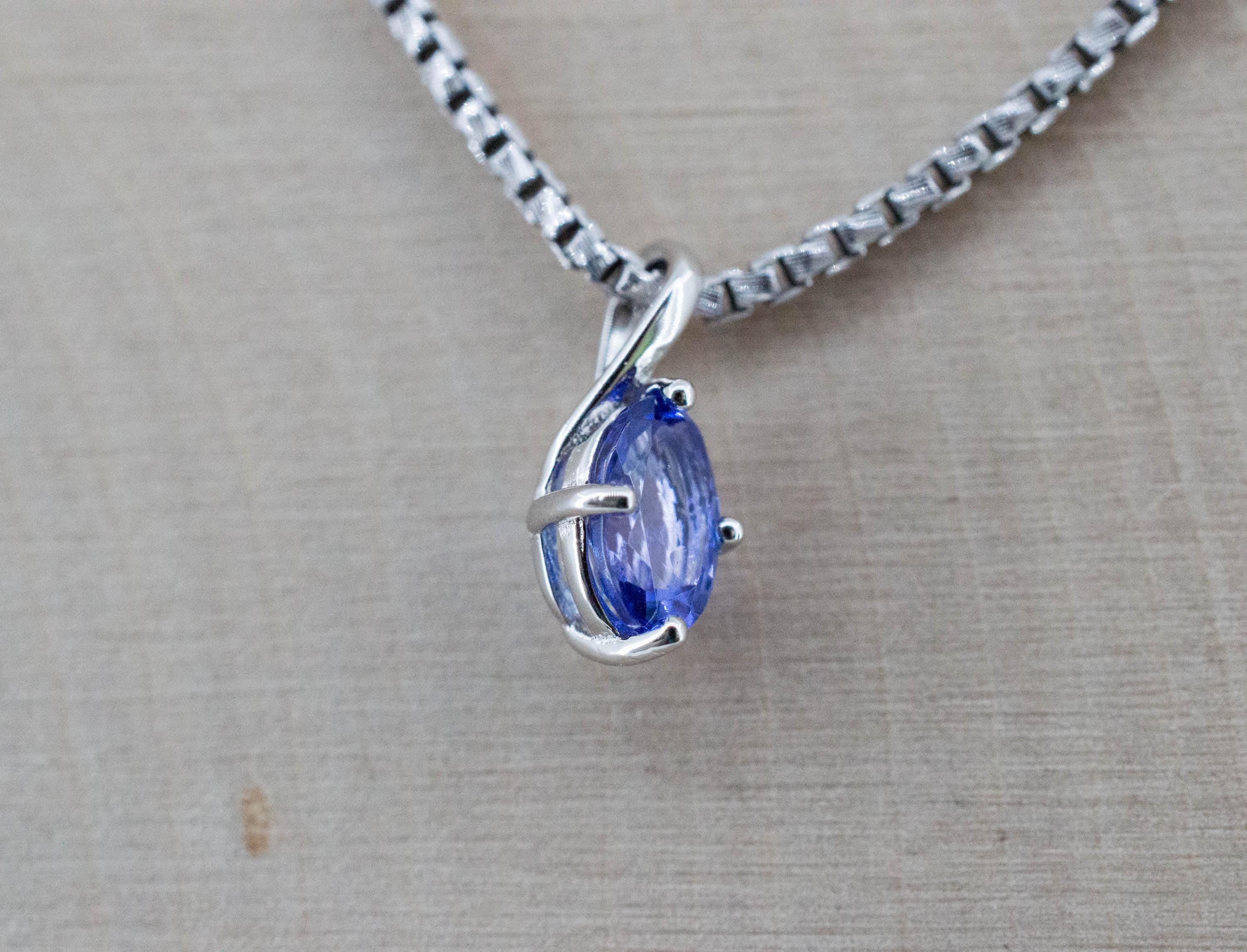 Tanzanite Pendant; Natural Tanzania Tanzanite; 0.495cts - Mark Oliver Gems