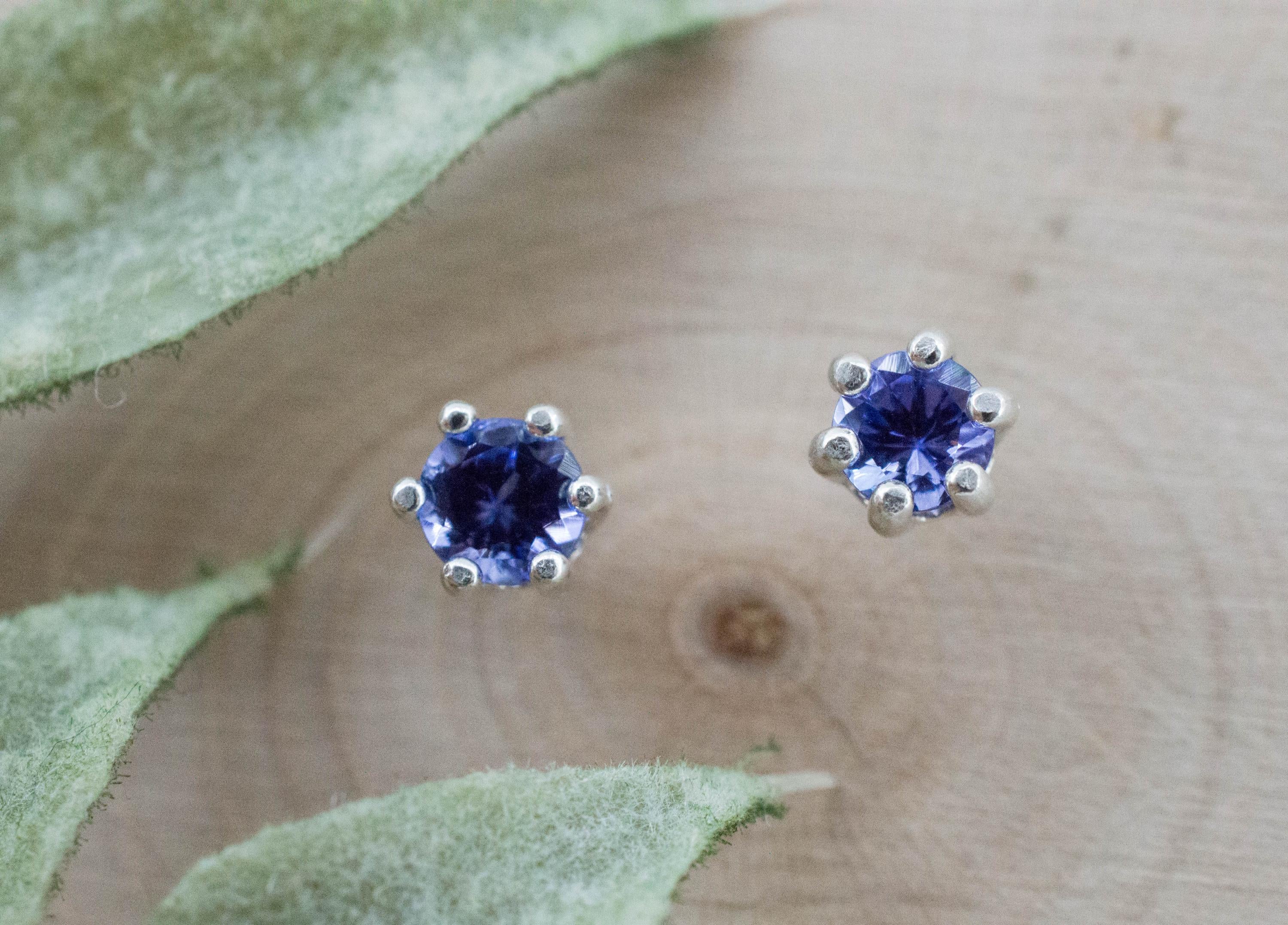 Tanzanite Earrings; Natural Tanzania Tanzanite; 0.560cts - Mark Oliver Gems
