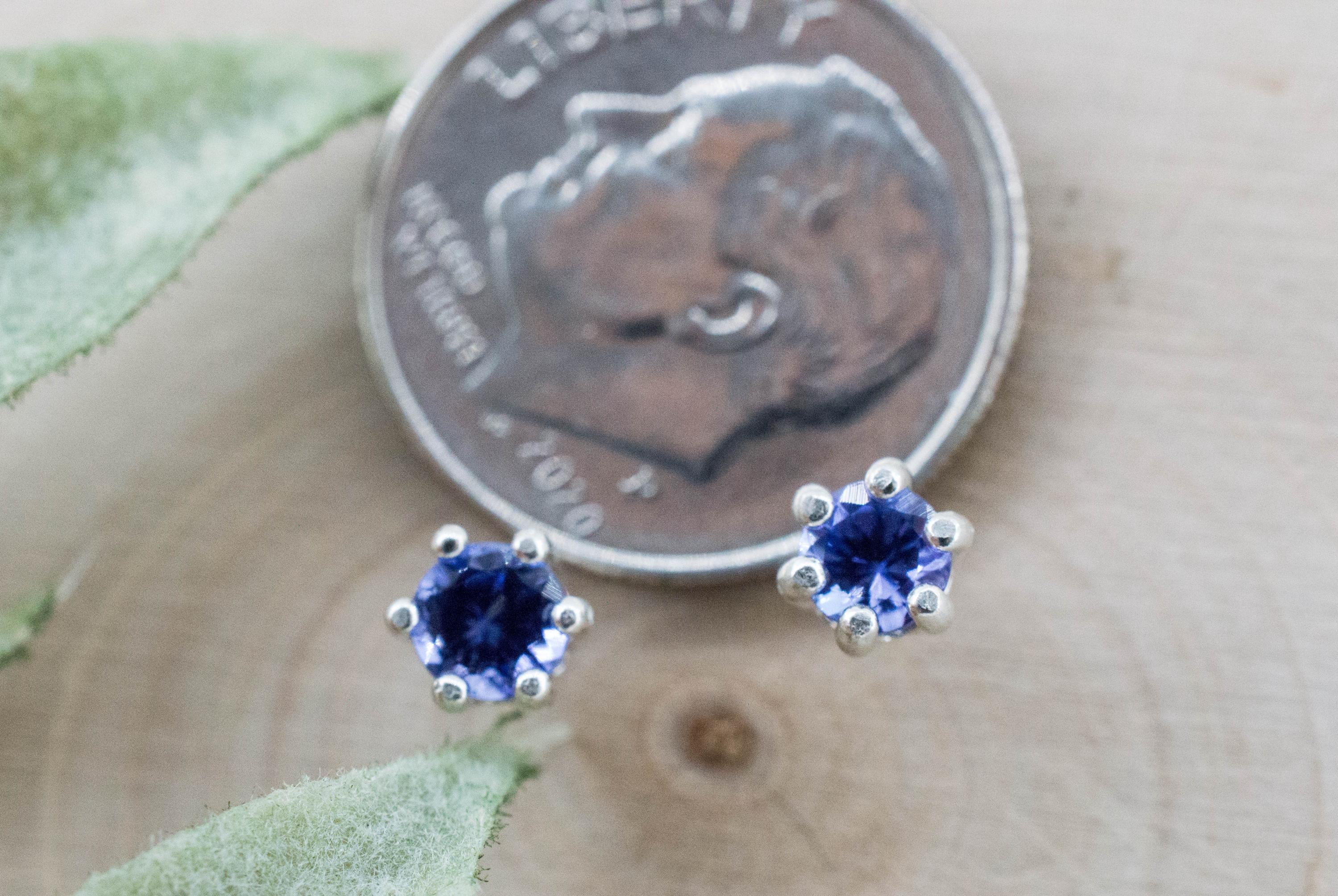 Tanzanite Earrings; Natural Tanzania Tanzanite; 0.560cts - Mark Oliver Gems
